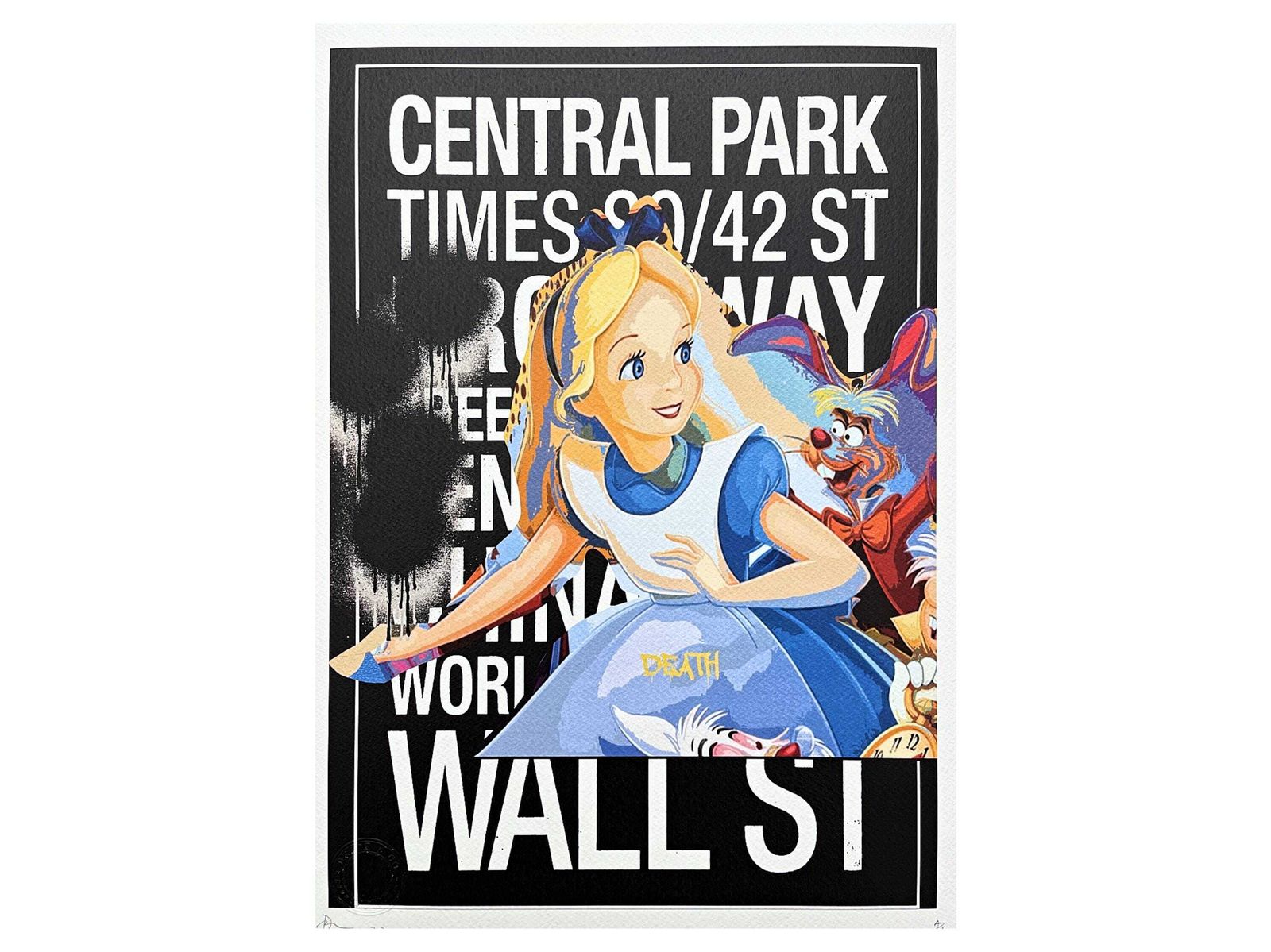 Death Nyc   Alice And Wall Street   Signed, Certificate (Coa), Limited Edition, Dating, 32 X 45 Cm,#Deathnyc #Art #Giclée
