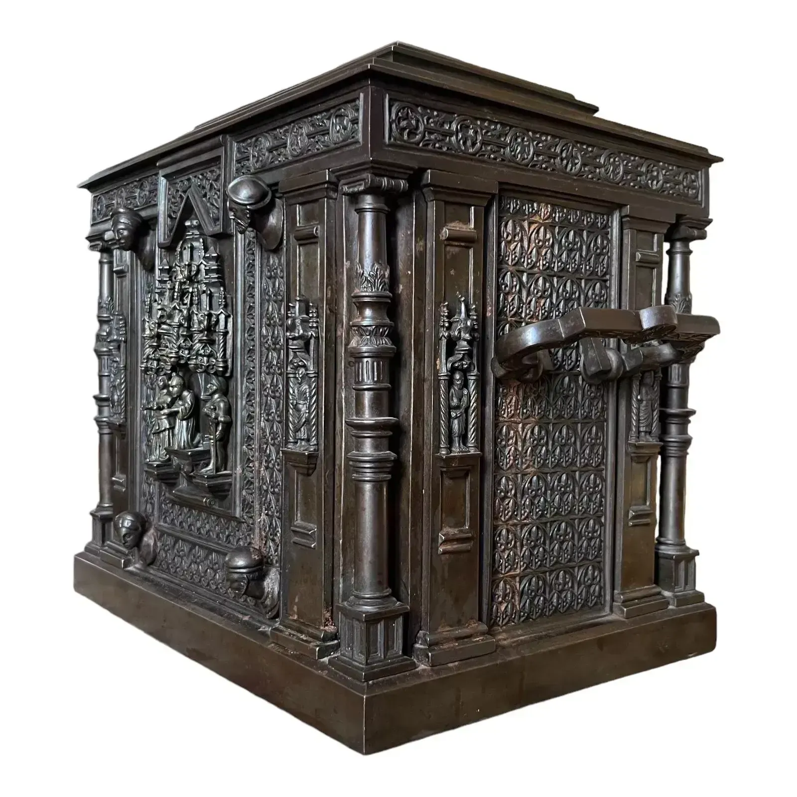 Bronze Jewelry Chest In Neo Gothic Style From The Napoleon III Period