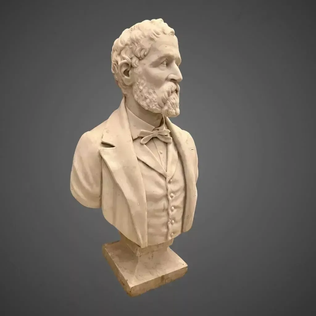 19th Century Bust Of An Aristocrat In Marble By Joseph Vallet (1841 1920) photo vinterior