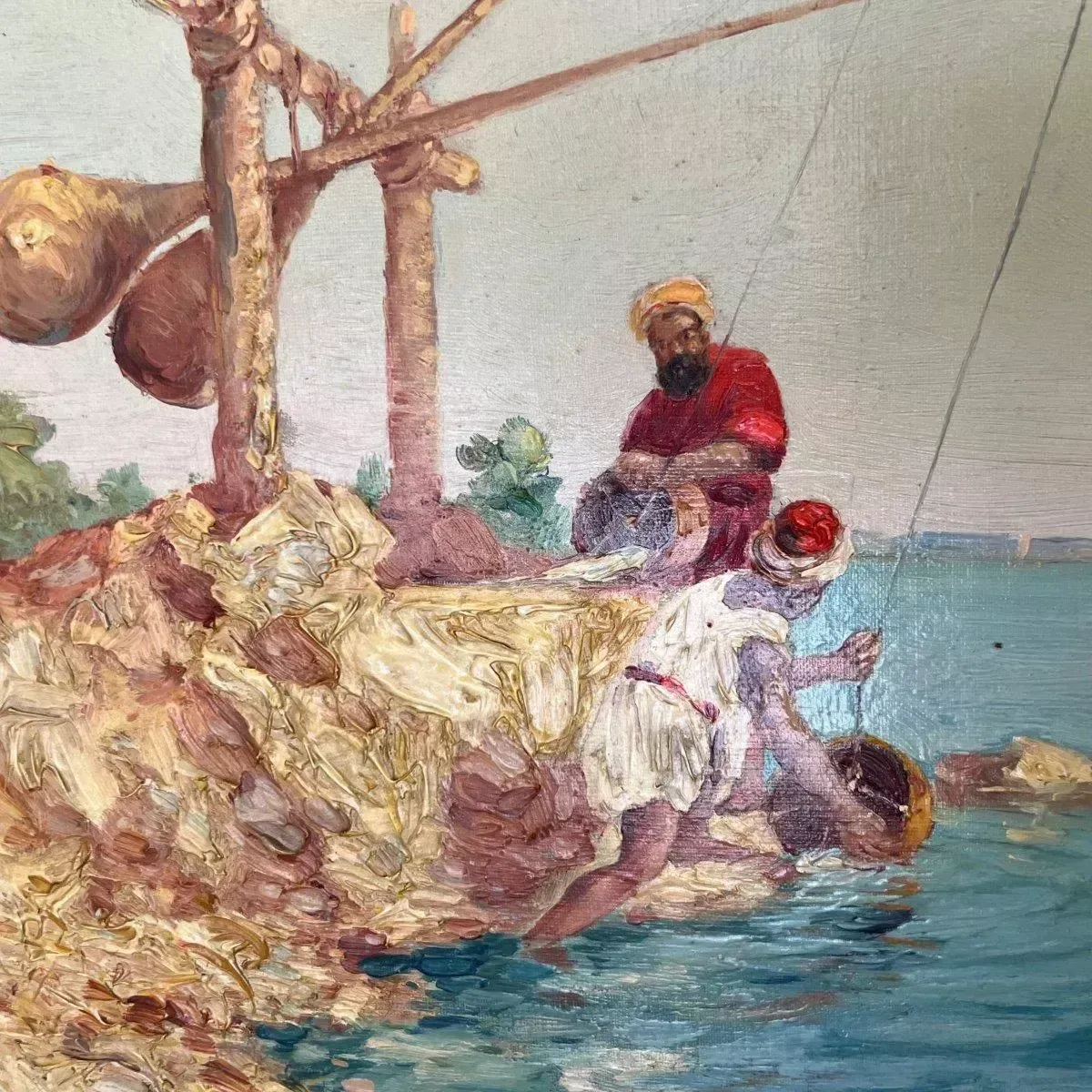 Orientalist Oil On Canvas Painting By Vincent Manago (1880–1936) photo Art