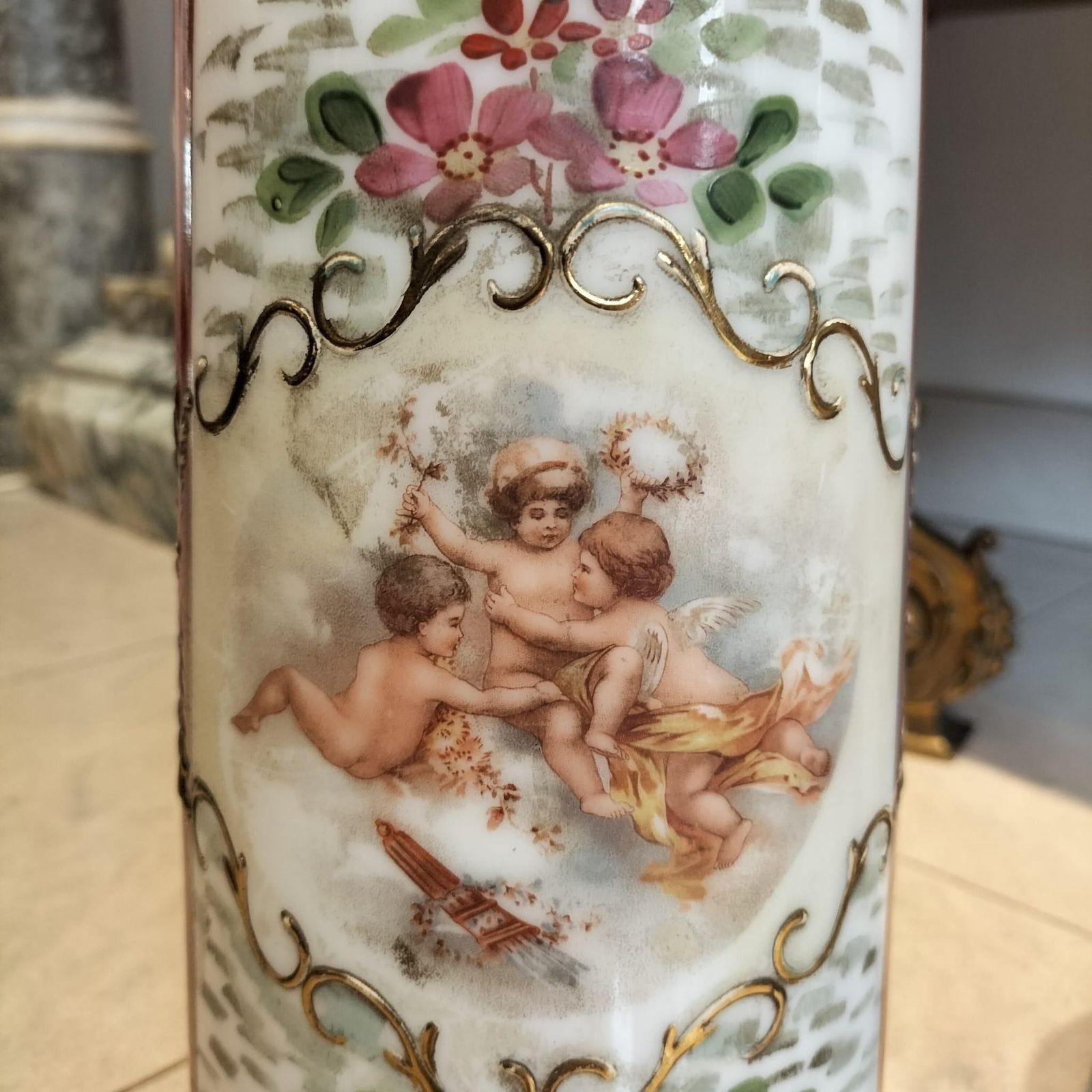 Pair Of 19th Century Vases In Opaline Glass photo buy