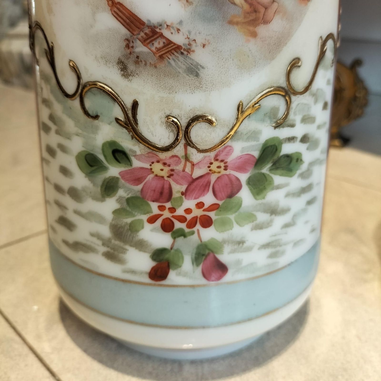 Pair Of 19th Century Vases In Opaline Glass photo vintage