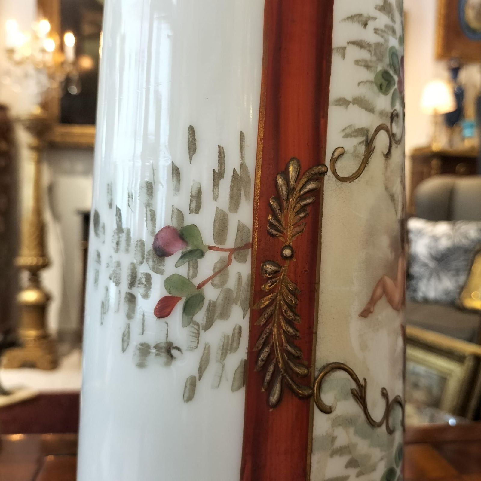 photo for sale Pair Of 19th Century Vases In Opaline Glass