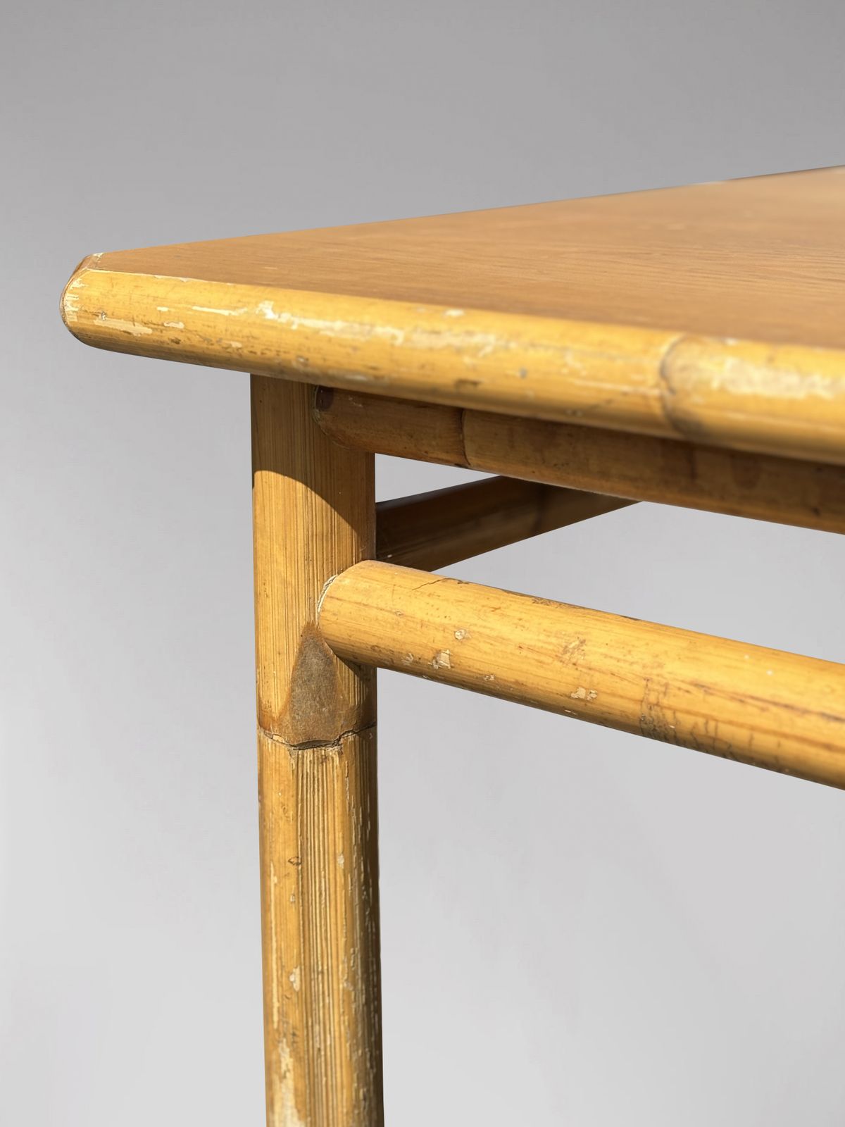 Mid Century French Bamboo Dining Table photo furniture