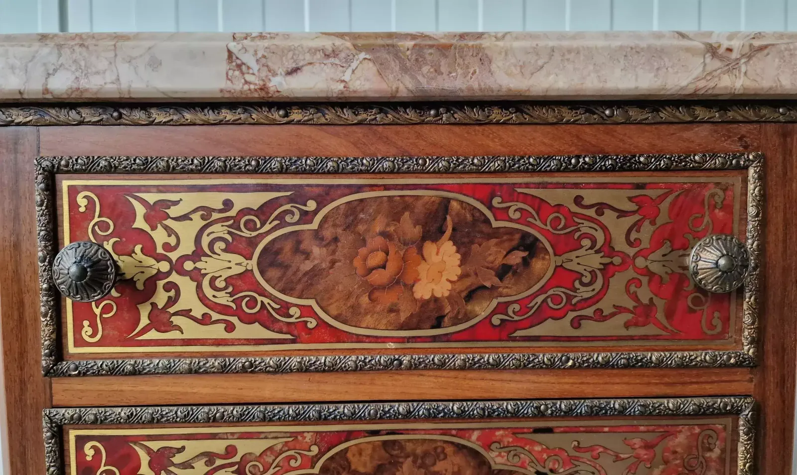 Boulle Style Chest Of Drawers, 1960s photo vinterior