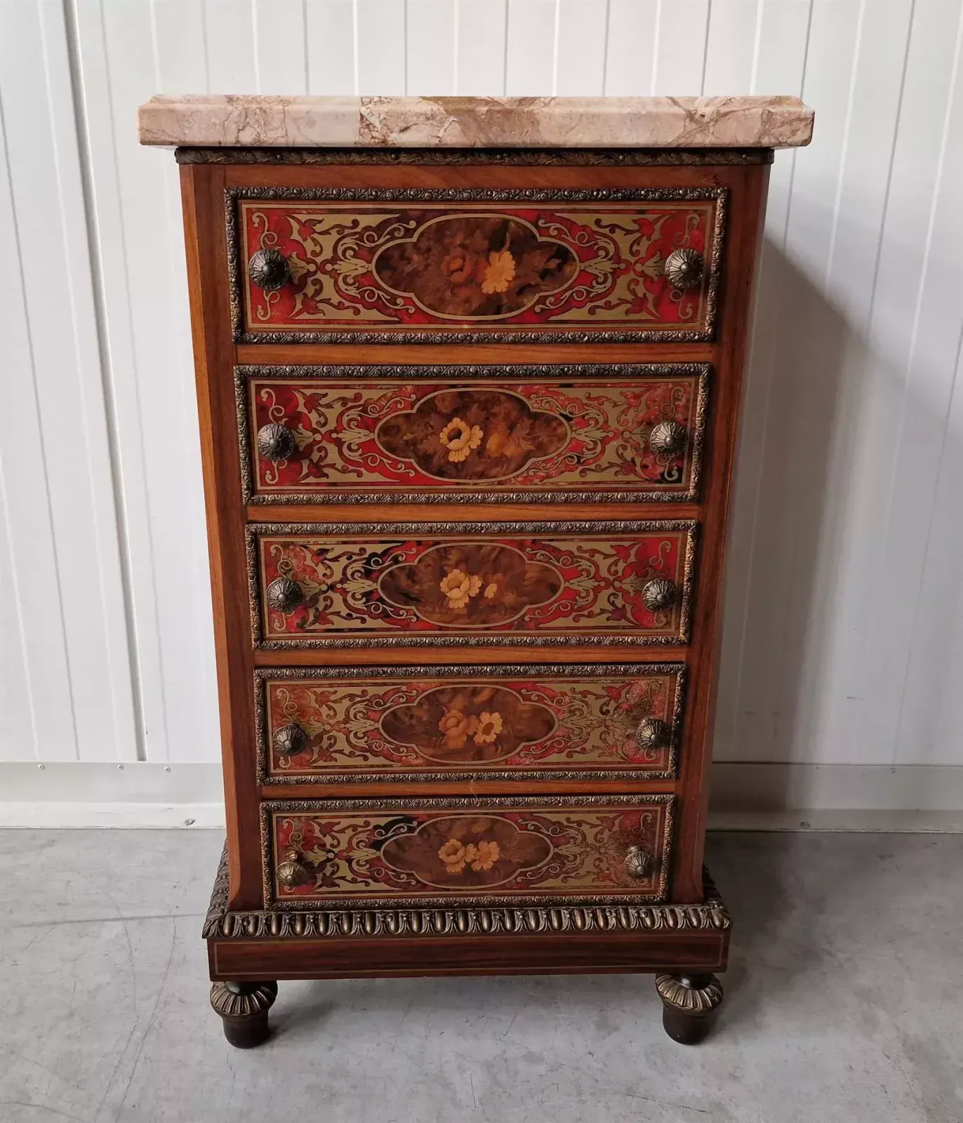 Boulle Style Chest Of Drawers, 1960s photo vintage