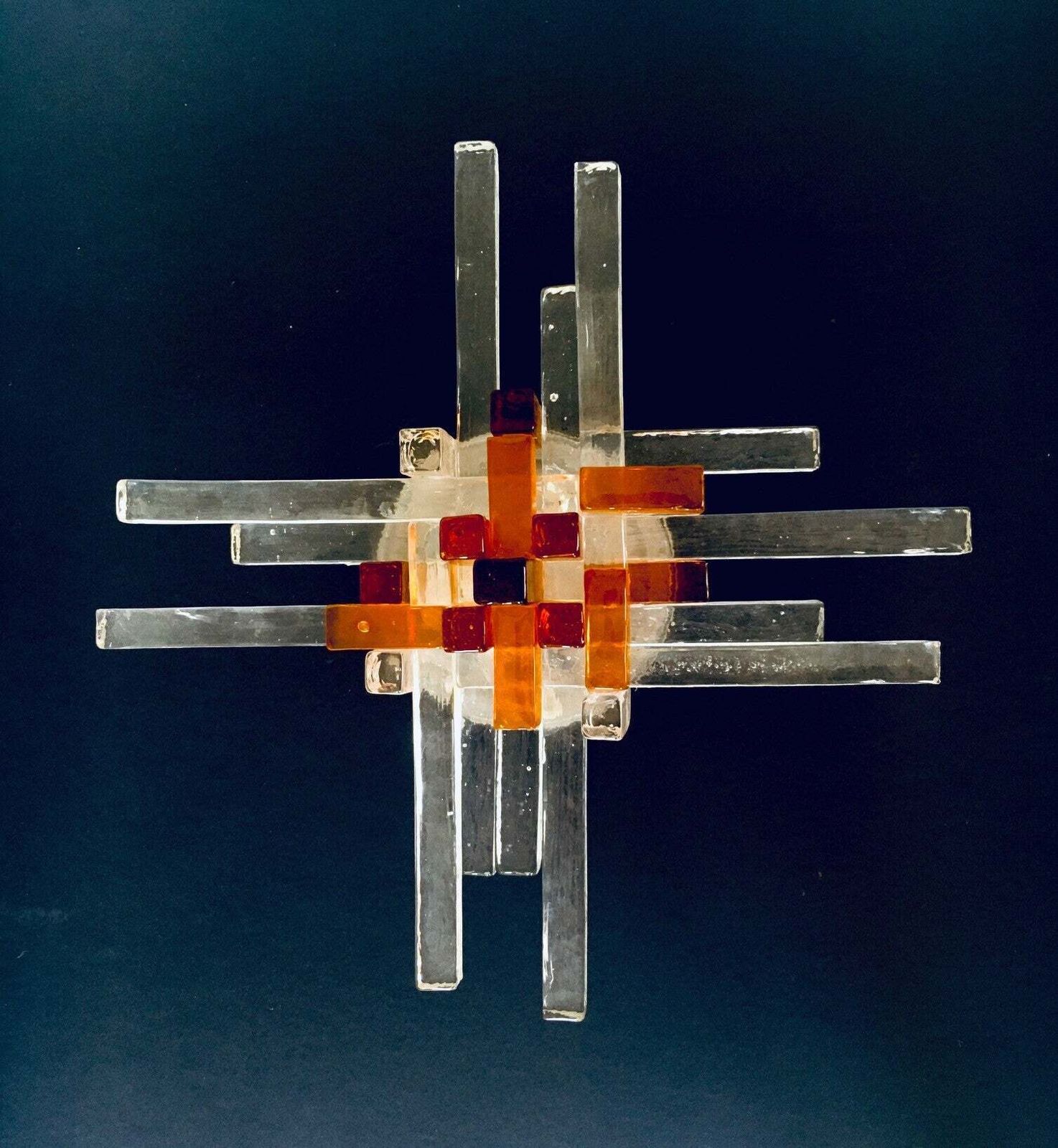Art Glass Star Sconce Wall Lamp By Albano Poli For Poliarte, Murano Italy 1970's photo Lighting