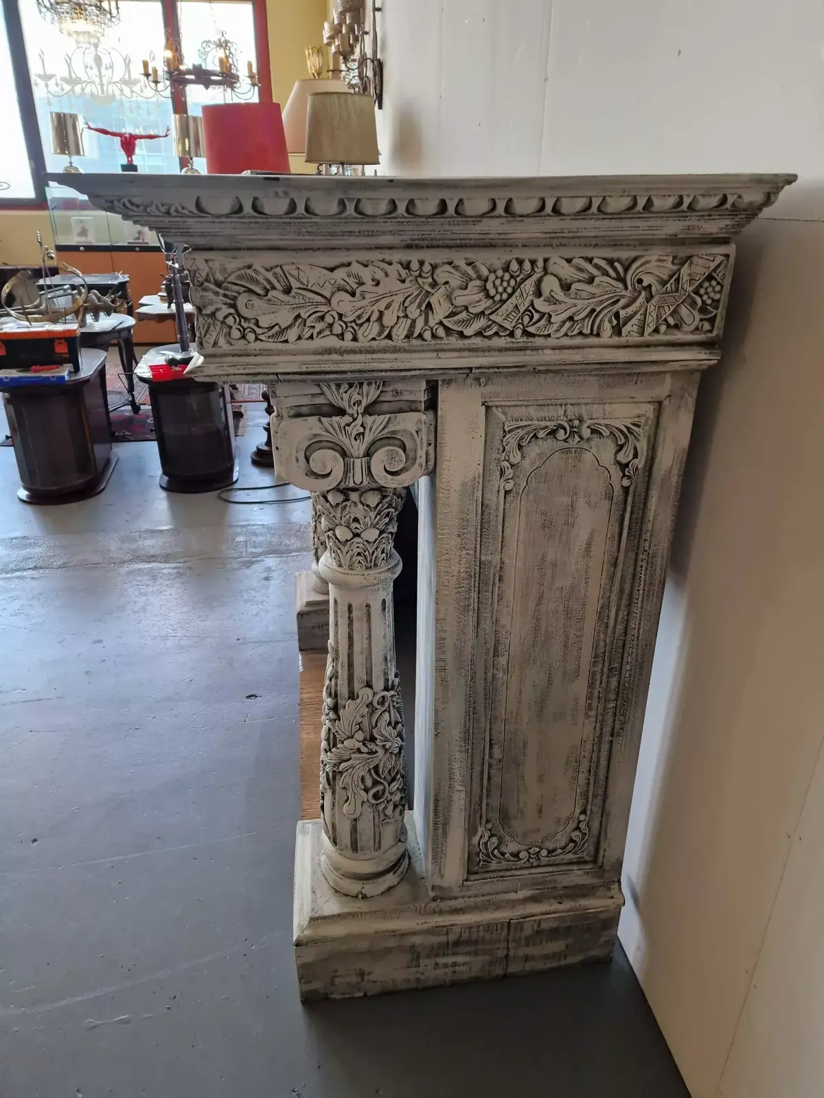Beautifully Carved Fireplace Portal photo furniture
