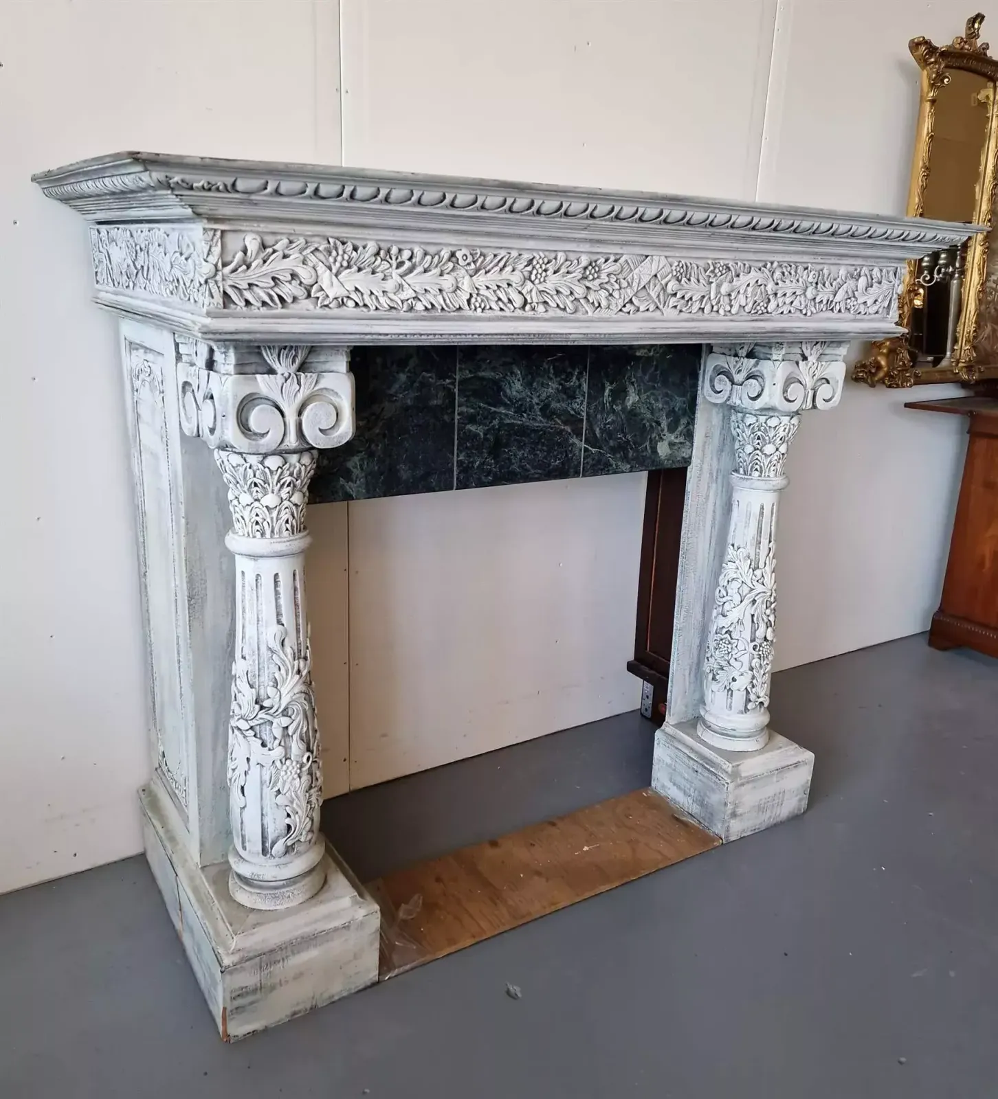 photo for sale Beautifully Carved Fireplace Portal
