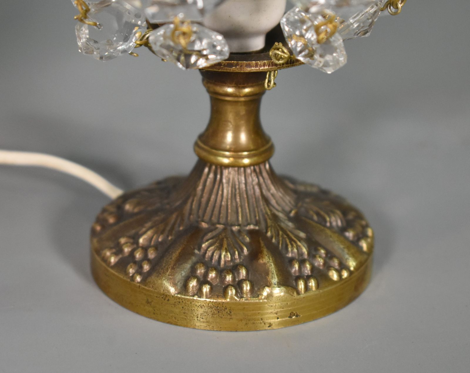 photo furniture Pair Of French Mid Century Cut Glass Table Lamps Empire Style