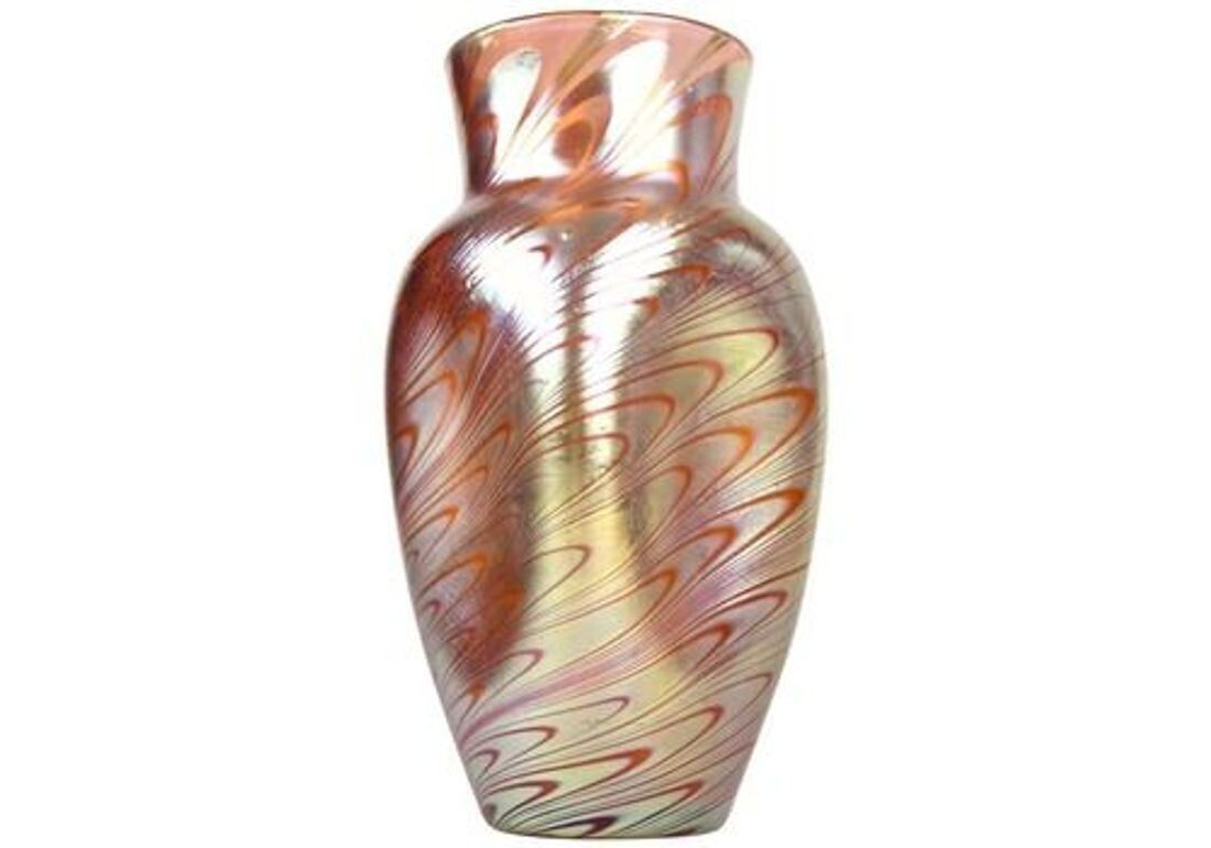 Art Nouveau Glass Vase By Loetz Witwe   Phenomen Rosa, Iridescent, Ca. 1902 photo furniture