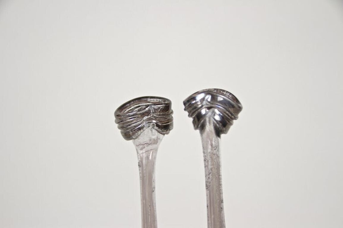 photo for sale 20th Century Abstract Two Necked Glass Vase, Signed, Germany, Circa 1980
