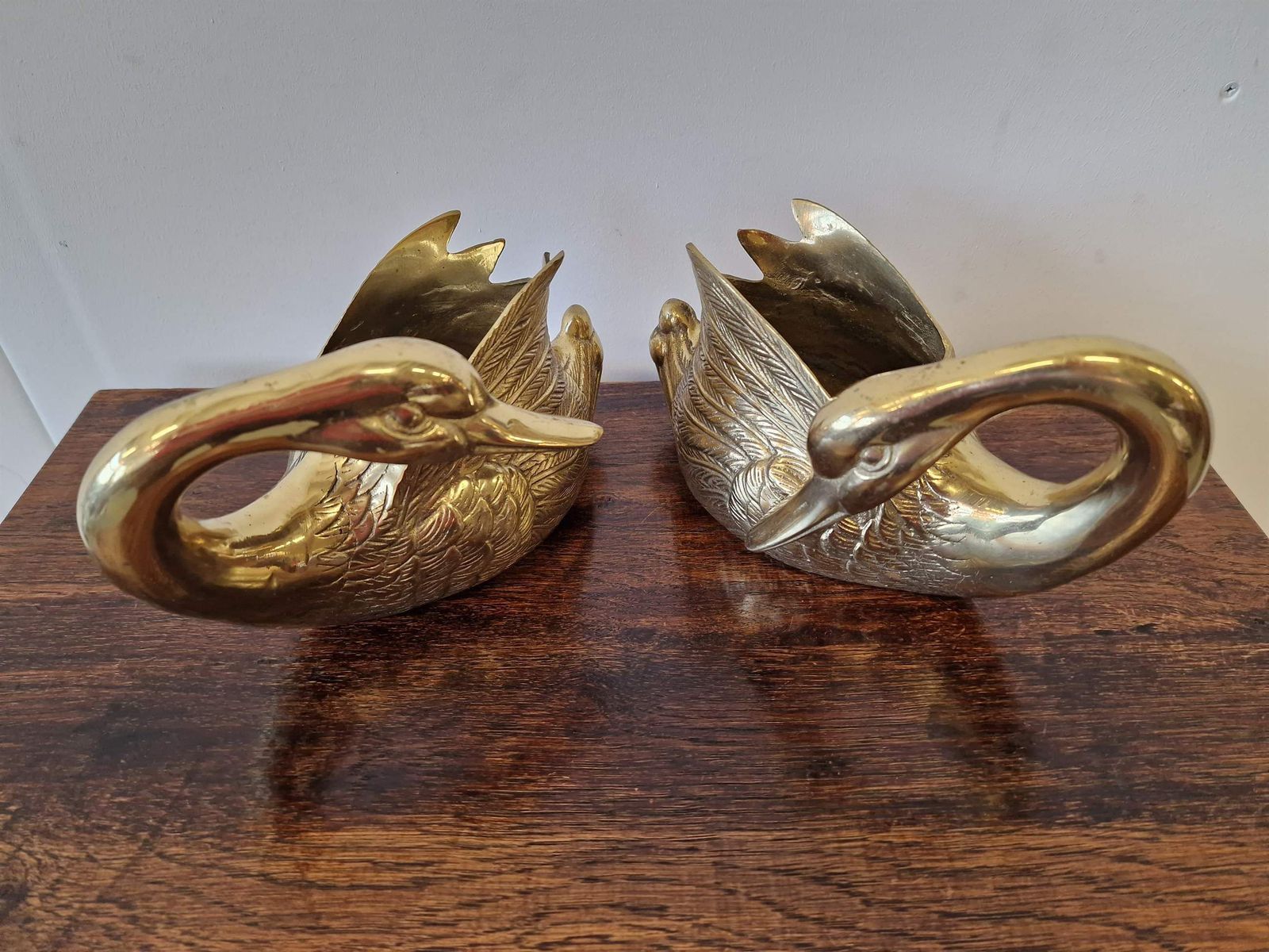 Pair Of Flower Pots "Swans", Mid 20th Century photo Home Decor