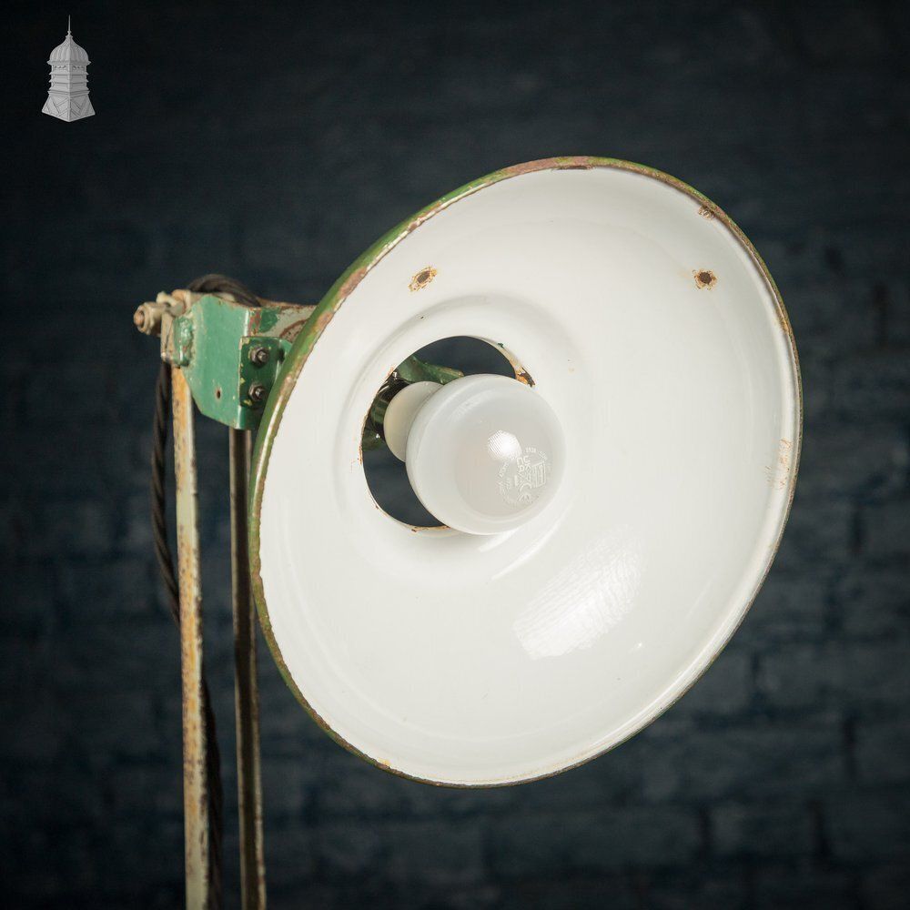 Green Machinist Lamp – Rewired & Repurposed With Custom Base photo buy