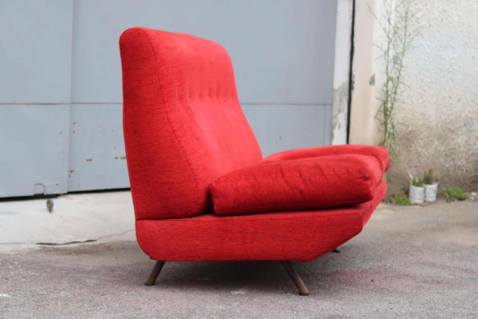 Marco Zanuso Triennale Sofa Marco Zanuso For Arflex 1951 Red Velvet photo buy