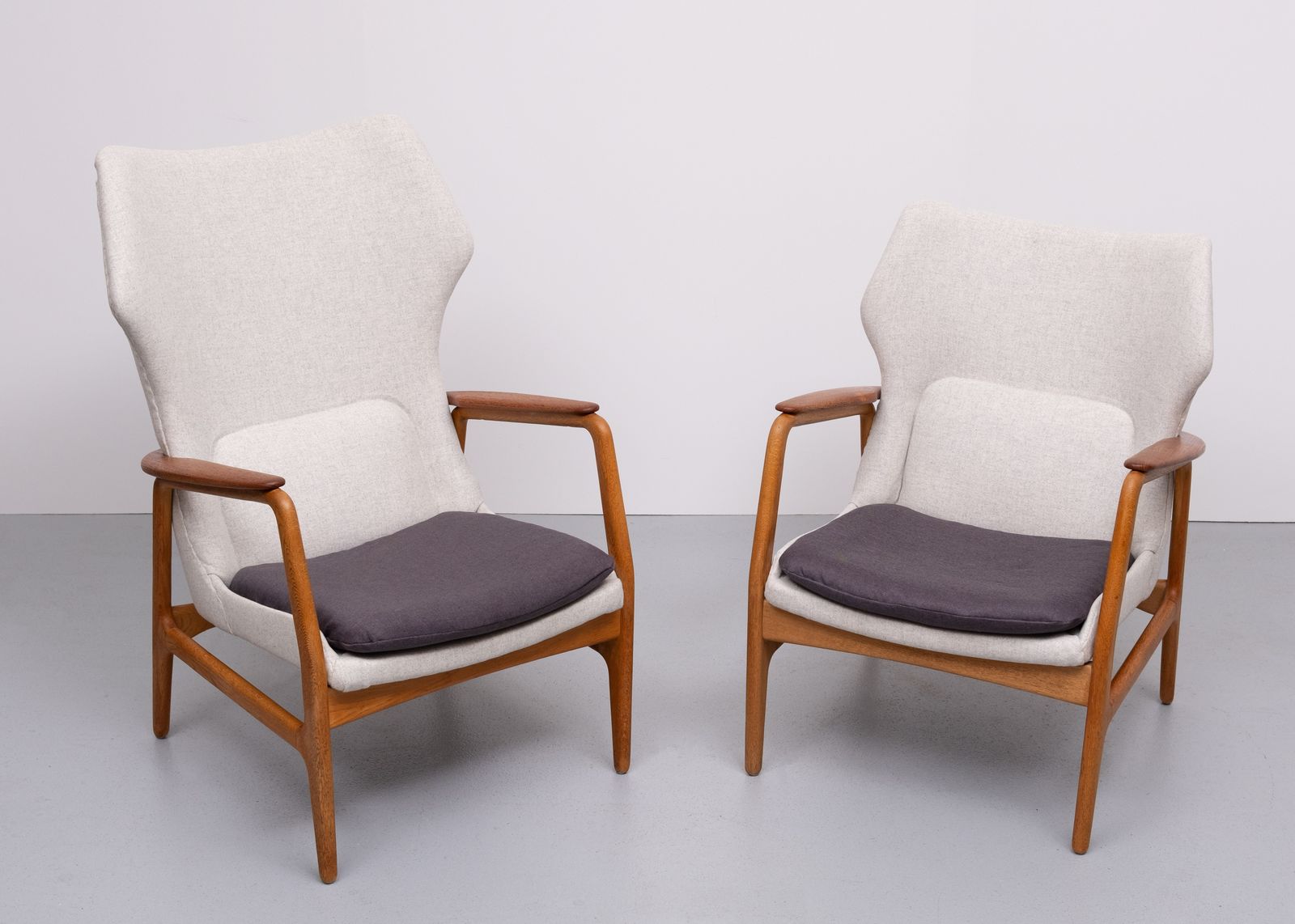 photo for sale Aksel Bender Madsen Karen Pair Wingback Chairs Bovenkamp Holland 1960