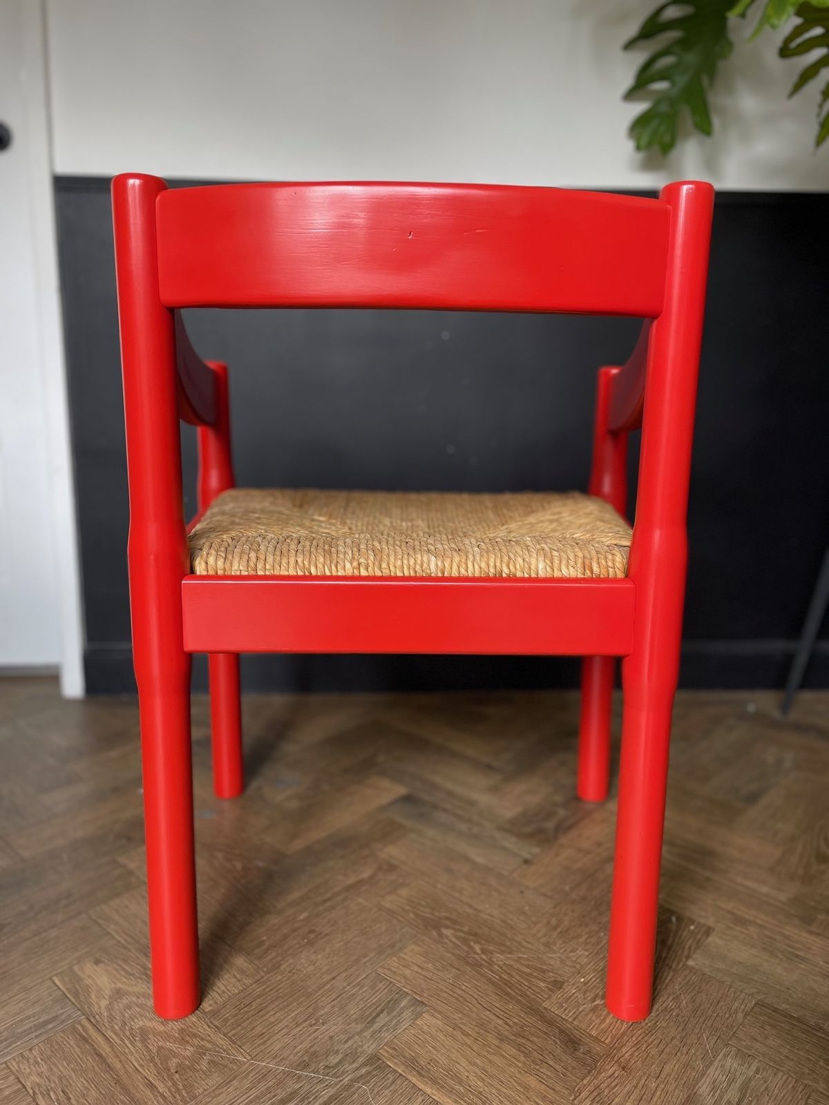 photo for sale Original Vico Magistretti 'Carimate' Carver Dining Chair Professionally Refinished With New Rush Seat