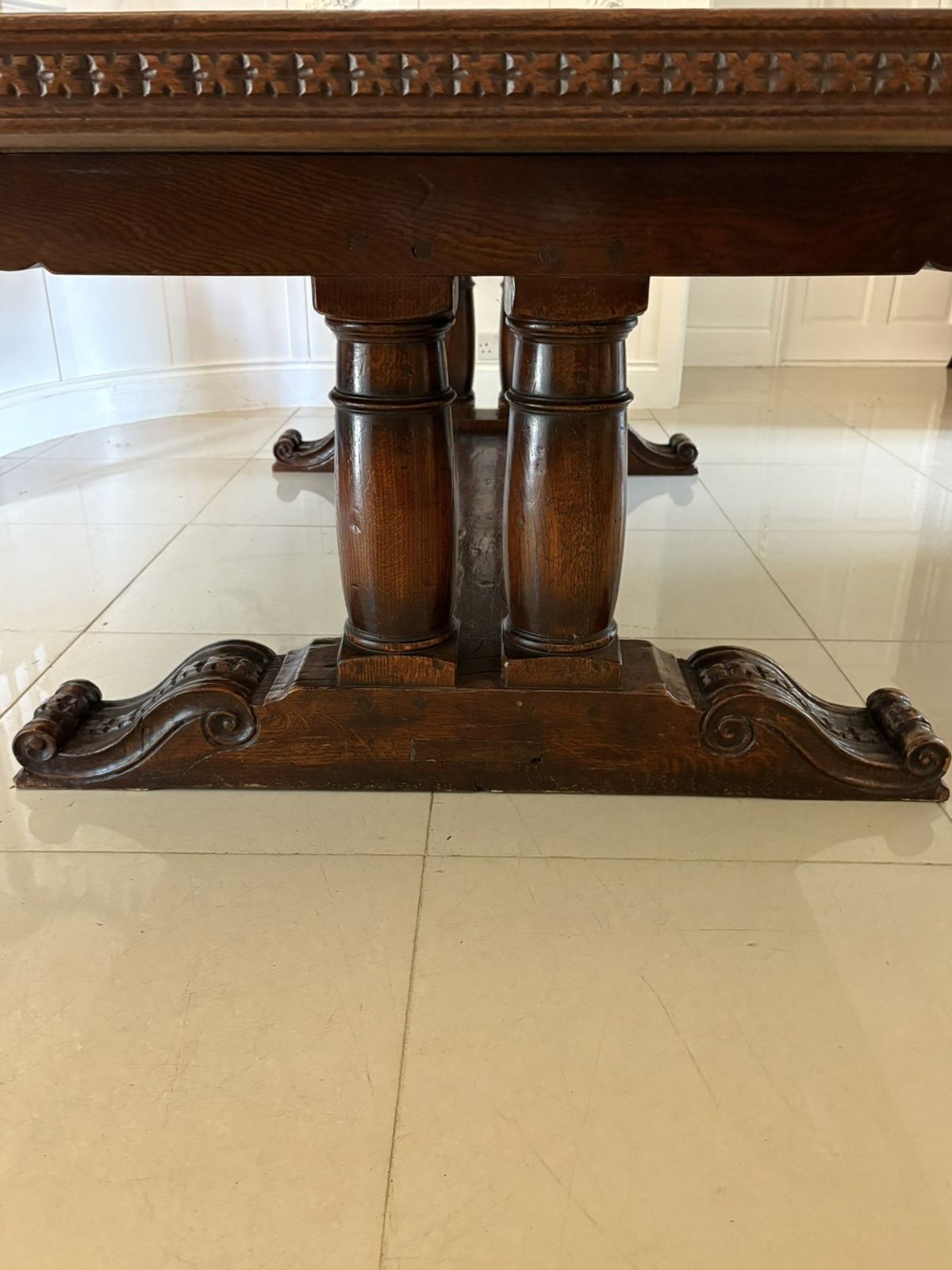8995.0 Large Antique 19th Century 12 Seater Quality Oak Refectory Dining Table photo