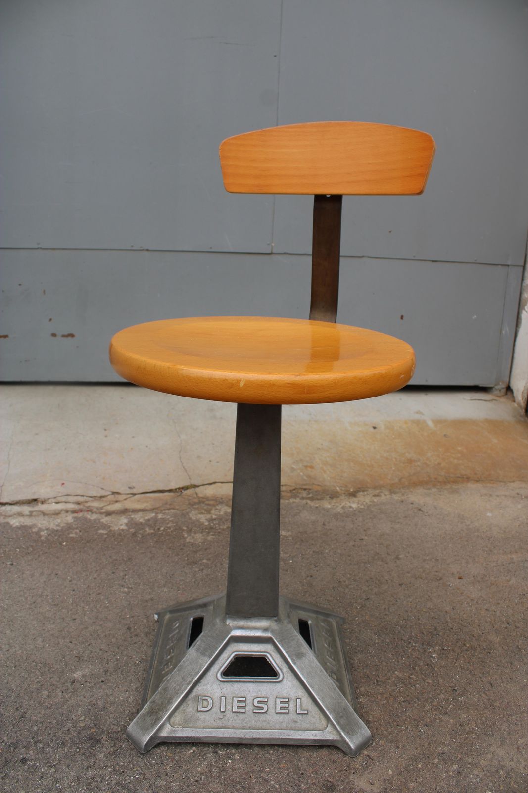 Diesel 1970 Beech And Iron Swivel Chair photo Furniture