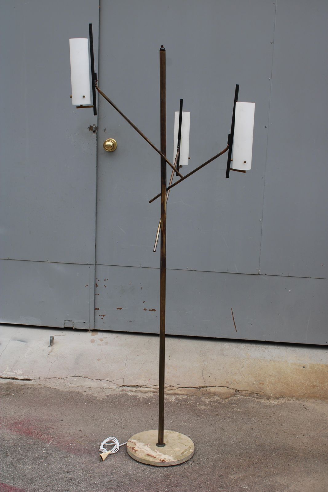1950 Italian Floor Lamp In Brass And Glass Arredoluce Style photo furniture