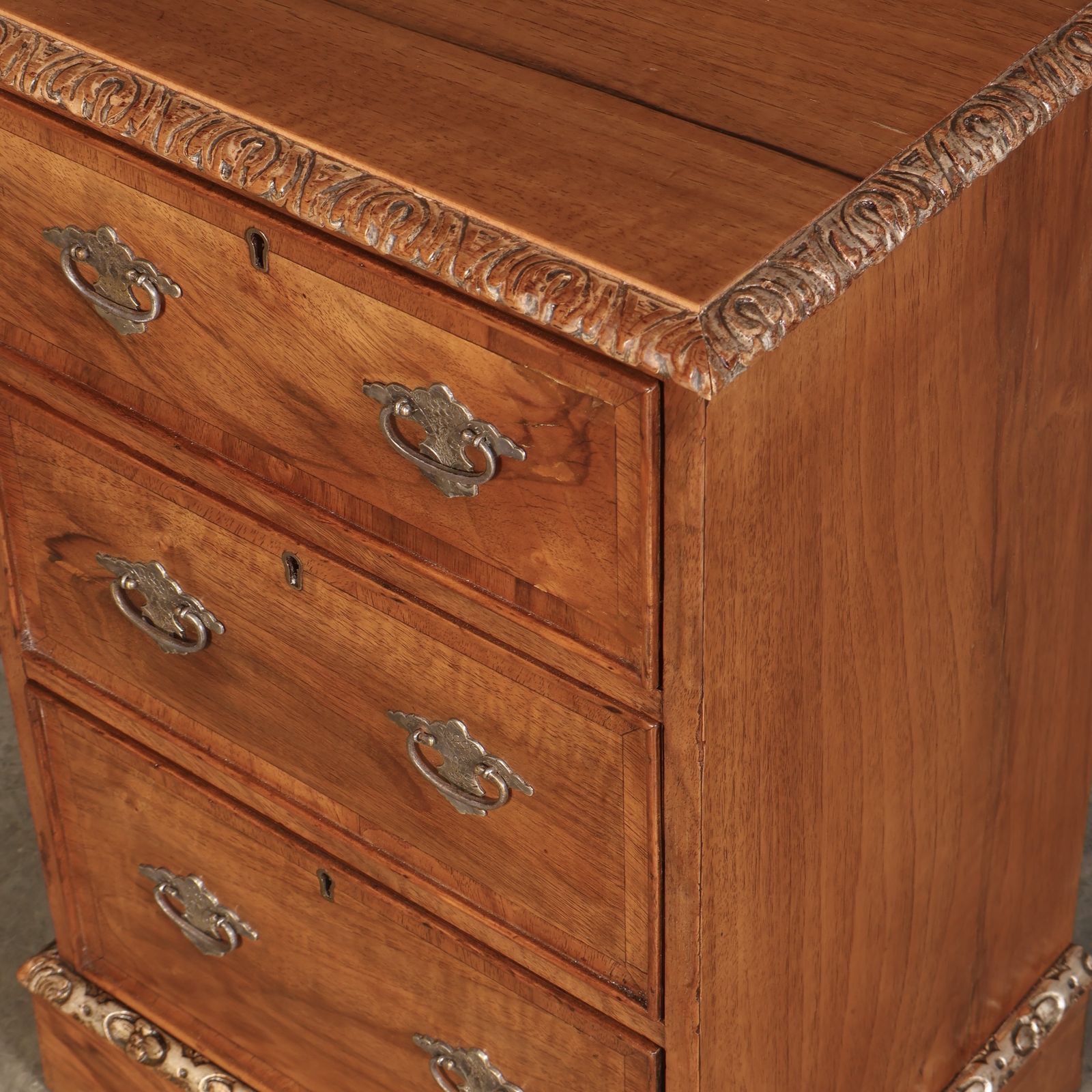 Furniture Pair Of Walnut Bedside Chests, 1900s photo