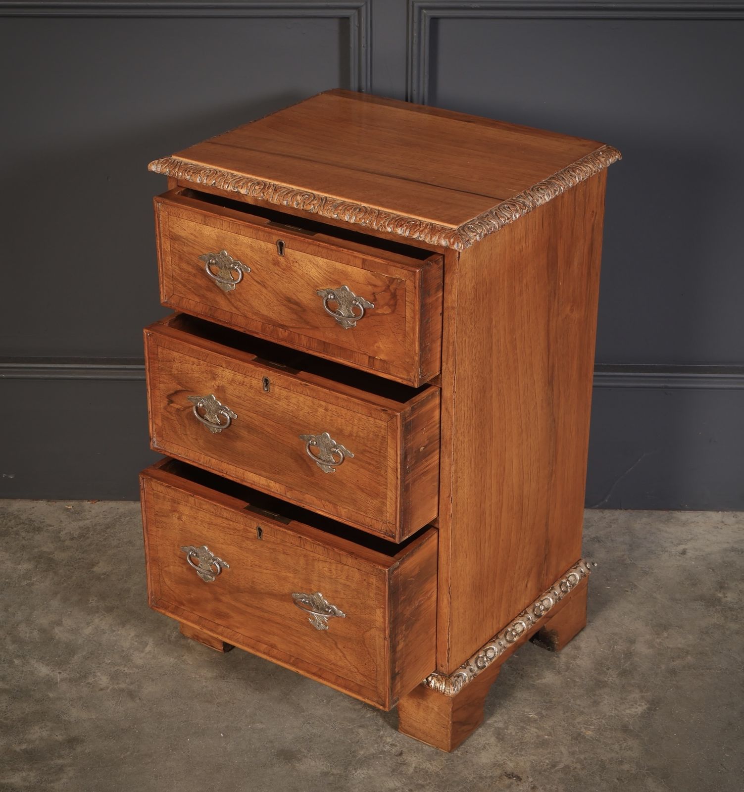 1750.0 Pair Of Walnut Bedside Chests, 1900s photo