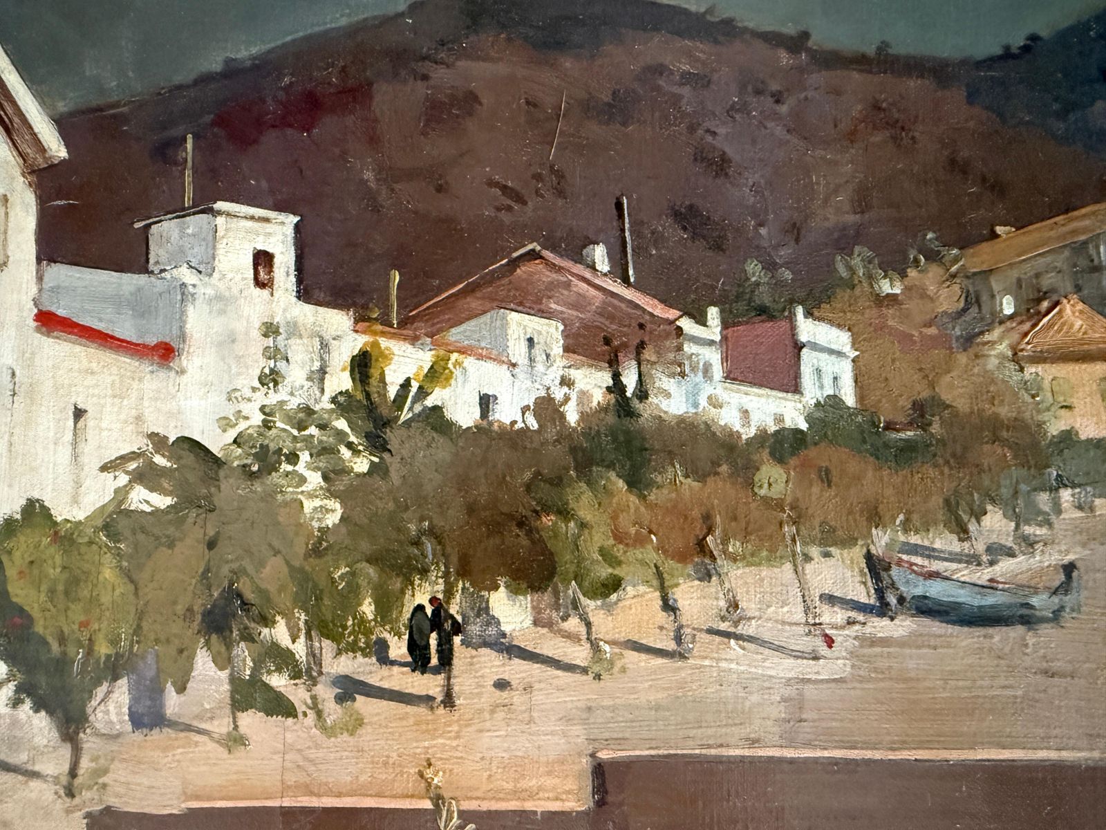 Rafael Durancamps Sitges, Spain, Oil On Canvas, Painting, Mediterranean Art, Spanish Seascape C.1960 photo for sale