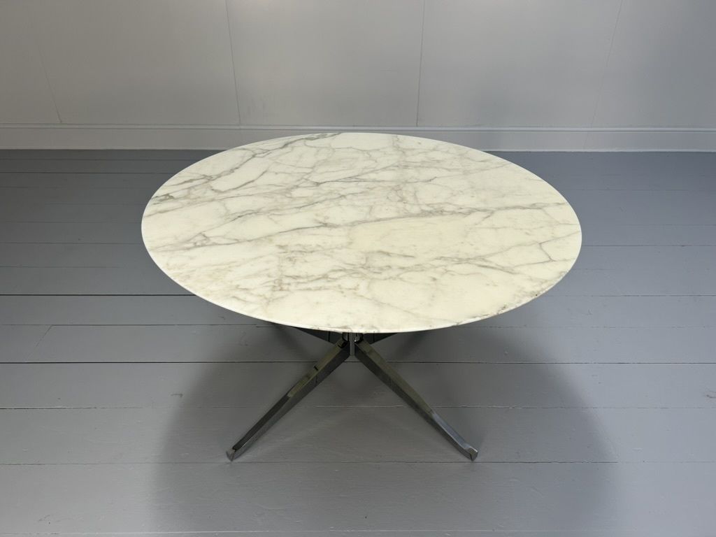 Knoll Studio “Florence Knoll” Round Desk Dining Table – In “Carrara” Marble photo furniture