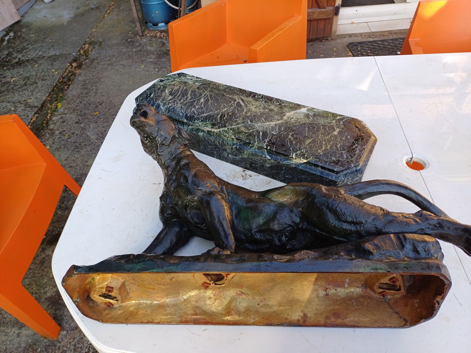 photo vintage Bronze: Charles Valton (1851 1918) Panther