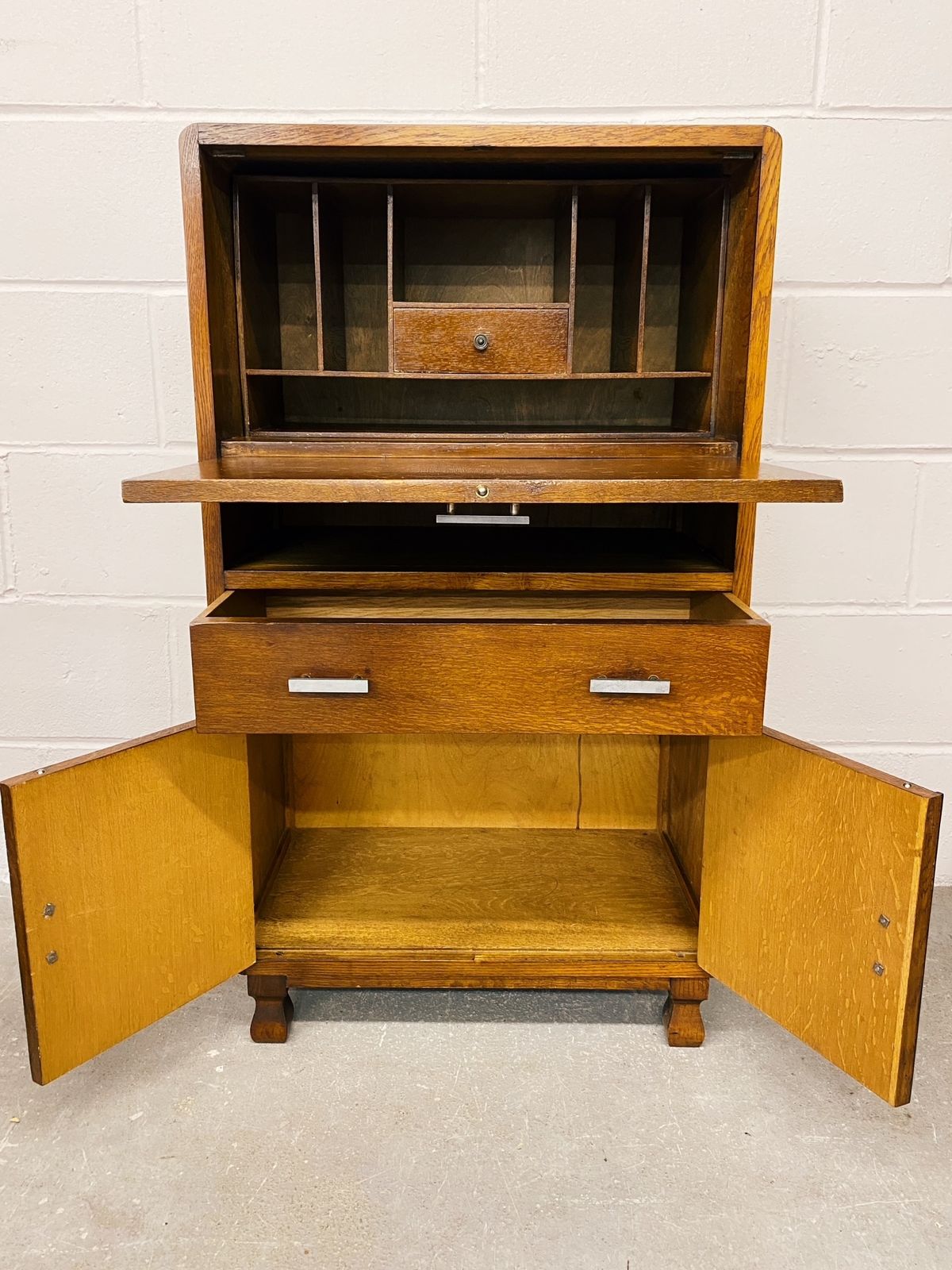 Art Deco Oak Bureau, Early 20th Century photo buy