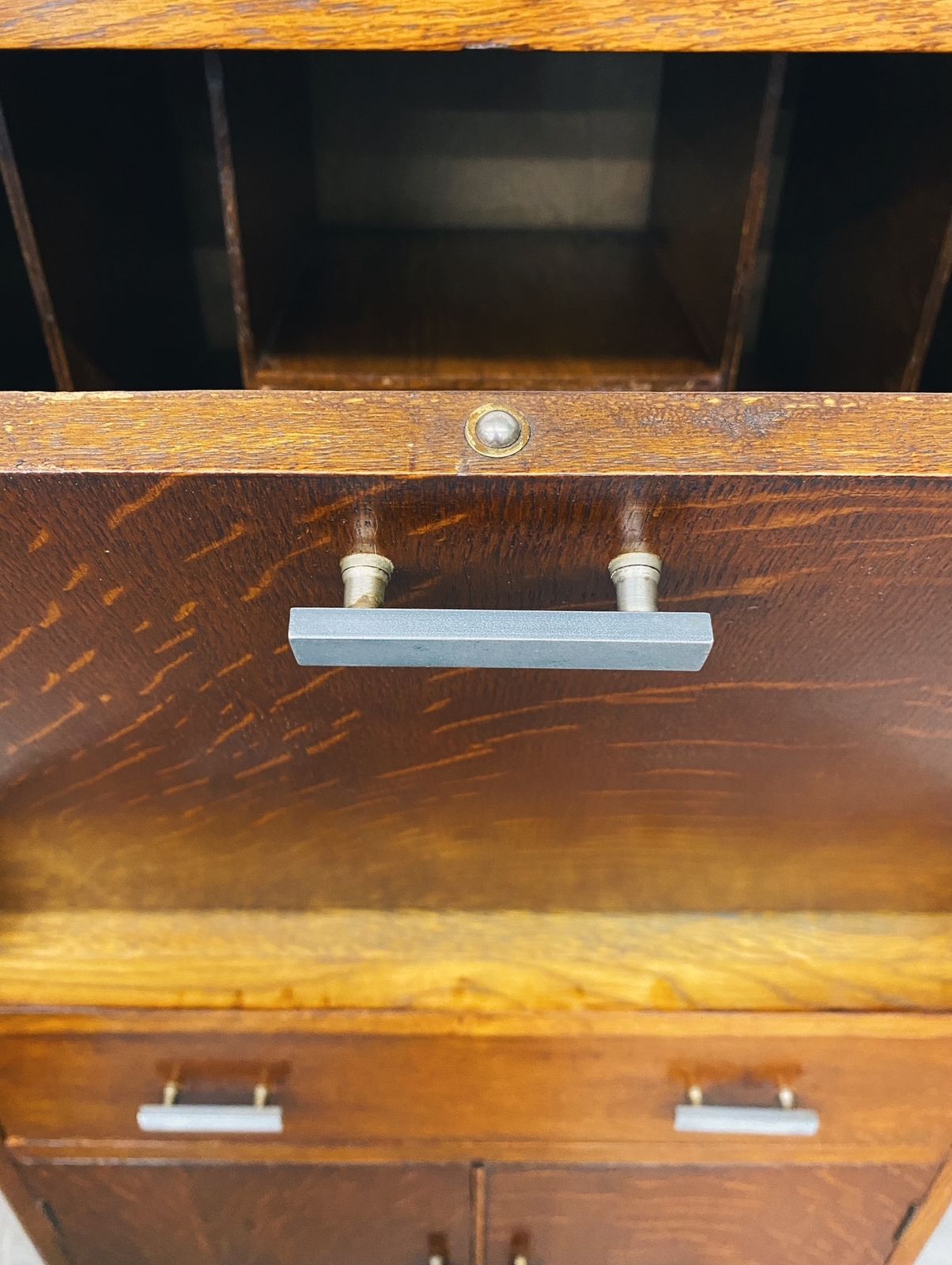 Furniture Art Deco Oak Bureau, Early 20th Century photo