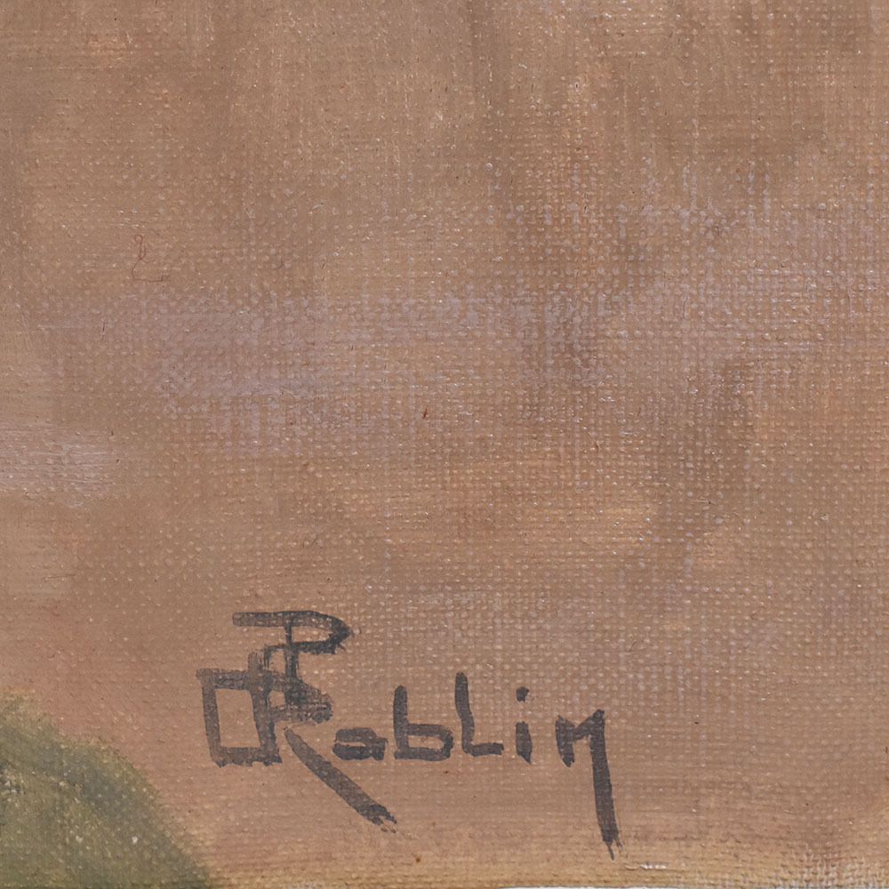 photo furniture Antique Flower Painting, Still Life, Pink Roses And May Ball, Oil On Canvas, 20th Century.