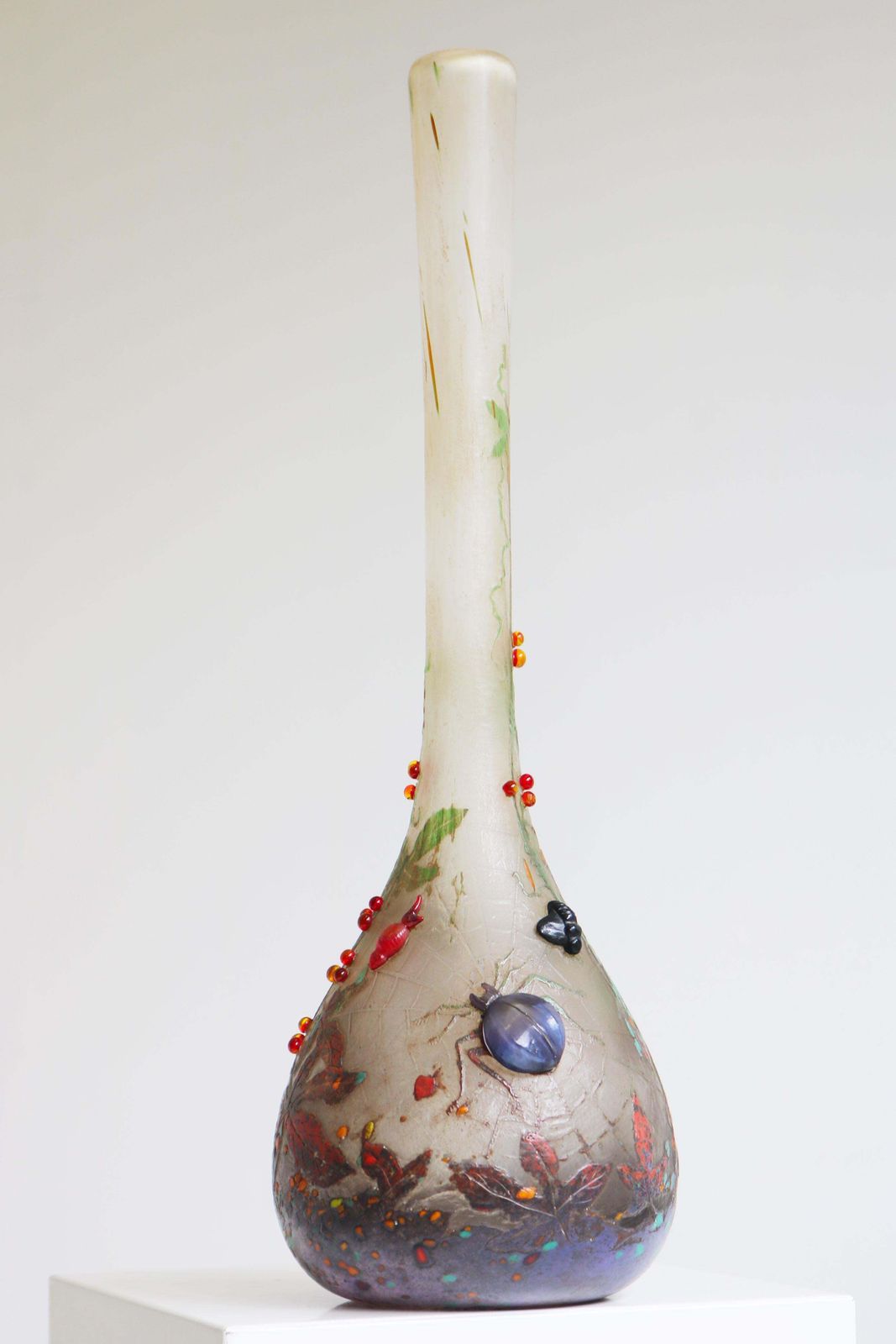 Uitzonderlijk Zeldzame 'Spider Vase' Van Daum Nancy, Wielgesneden Glas, 1905, Frankrijk photo vinterior