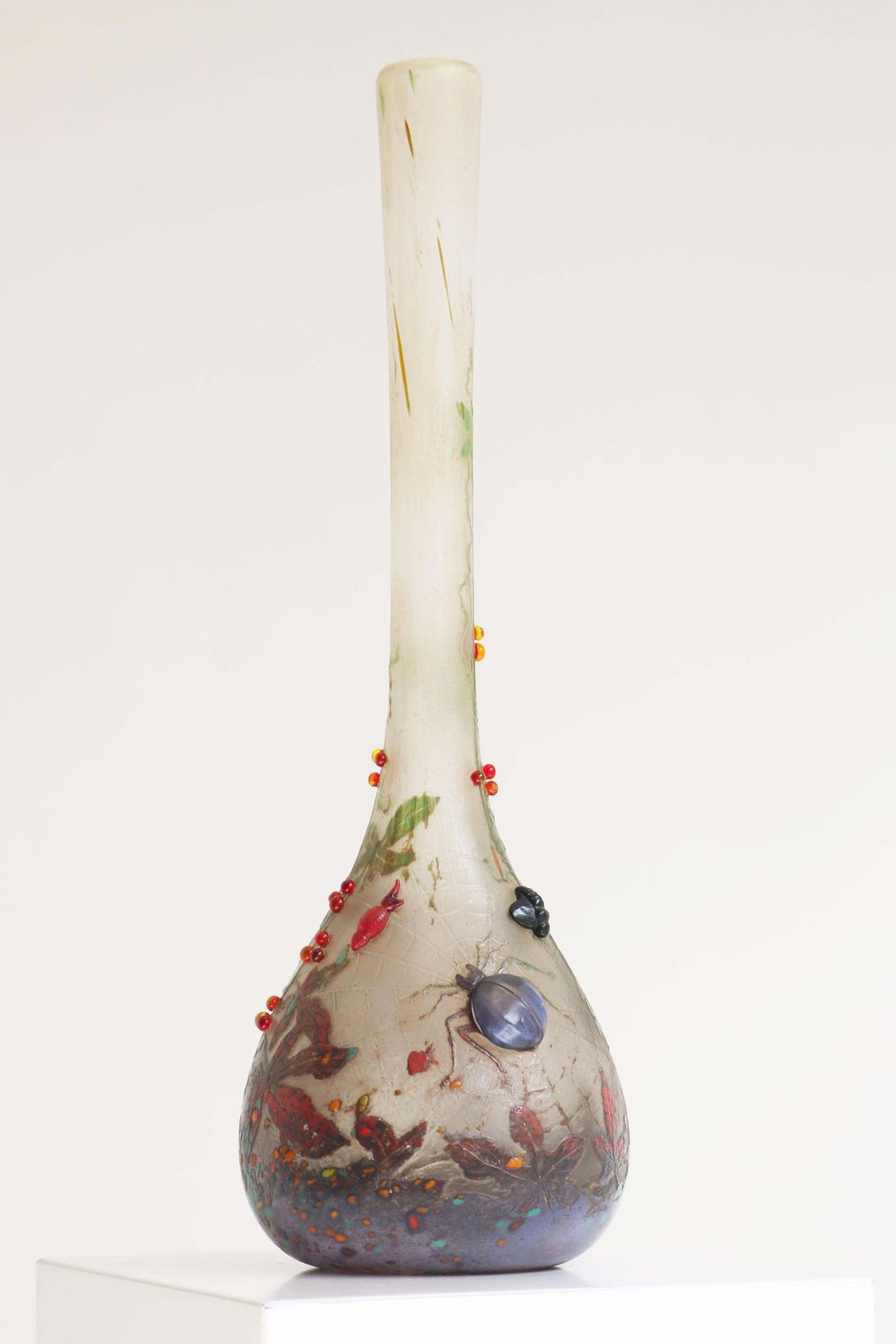 photo vintage Uitzonderlijk Zeldzame 'Spider Vase' Van Daum Nancy, Wielgesneden Glas, 1905, Frankrijk