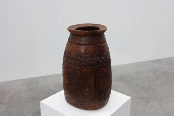 Rustic Wabi Sabi Style Vase In Wood, France, 1800s photo Home Decor
