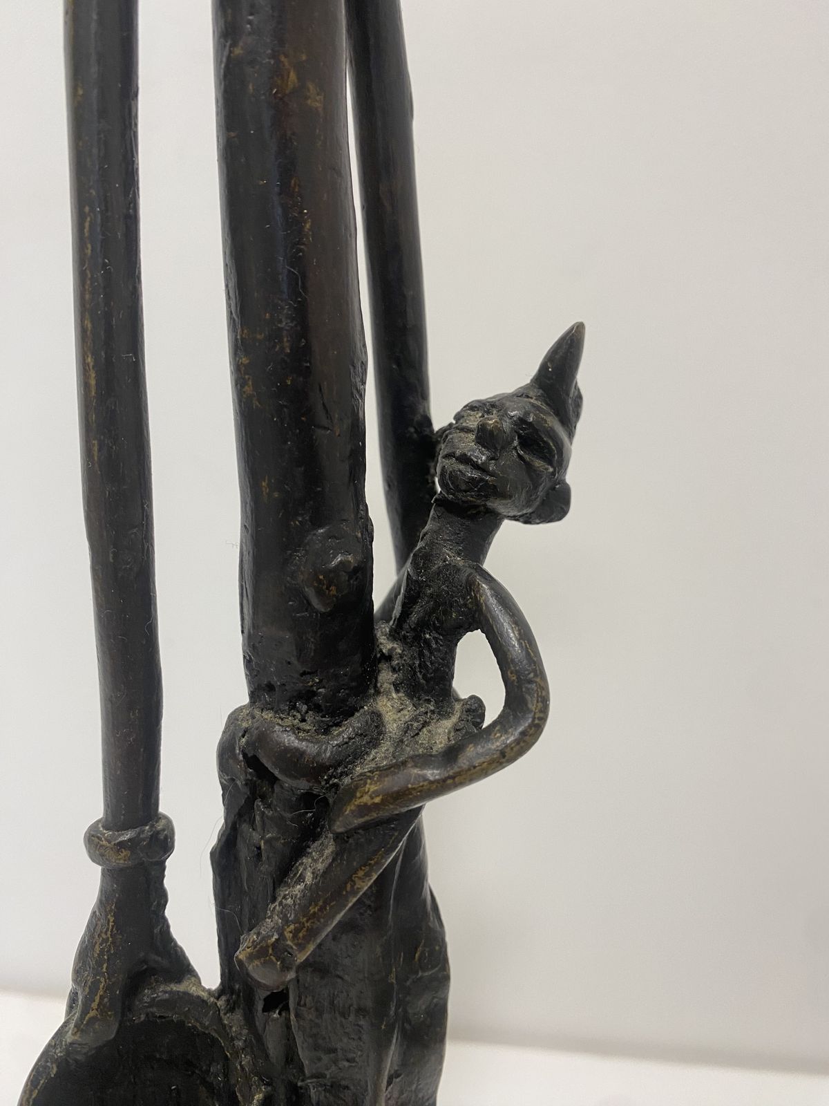 photo furniture Tall Bronze Masai Pair Sculptures 1960s Vintage Kenya Mother Baby Giacometti