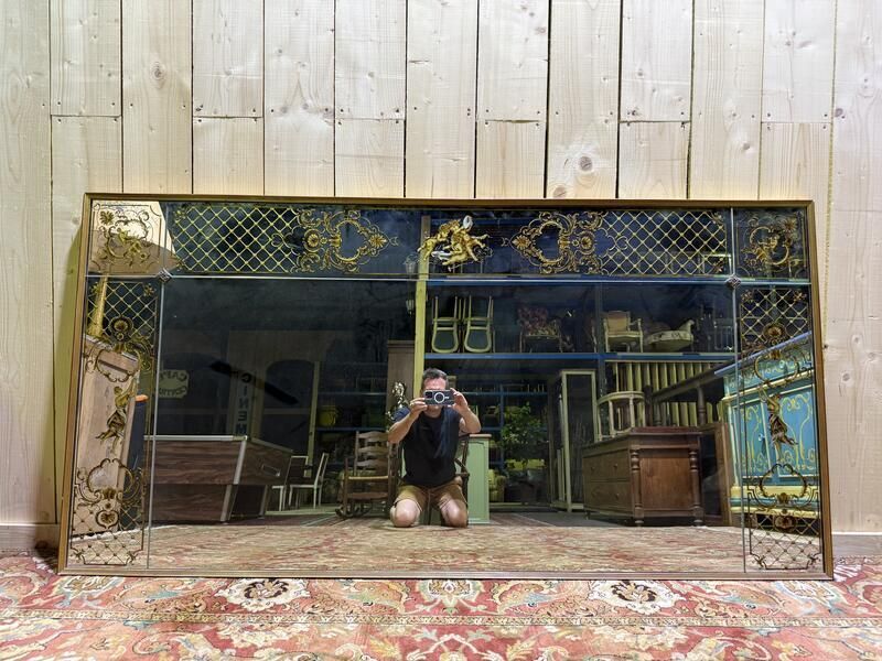 Miroir De Bistro   Brasserie En Verre églomisé Style Art Nouveau photo 1320.0