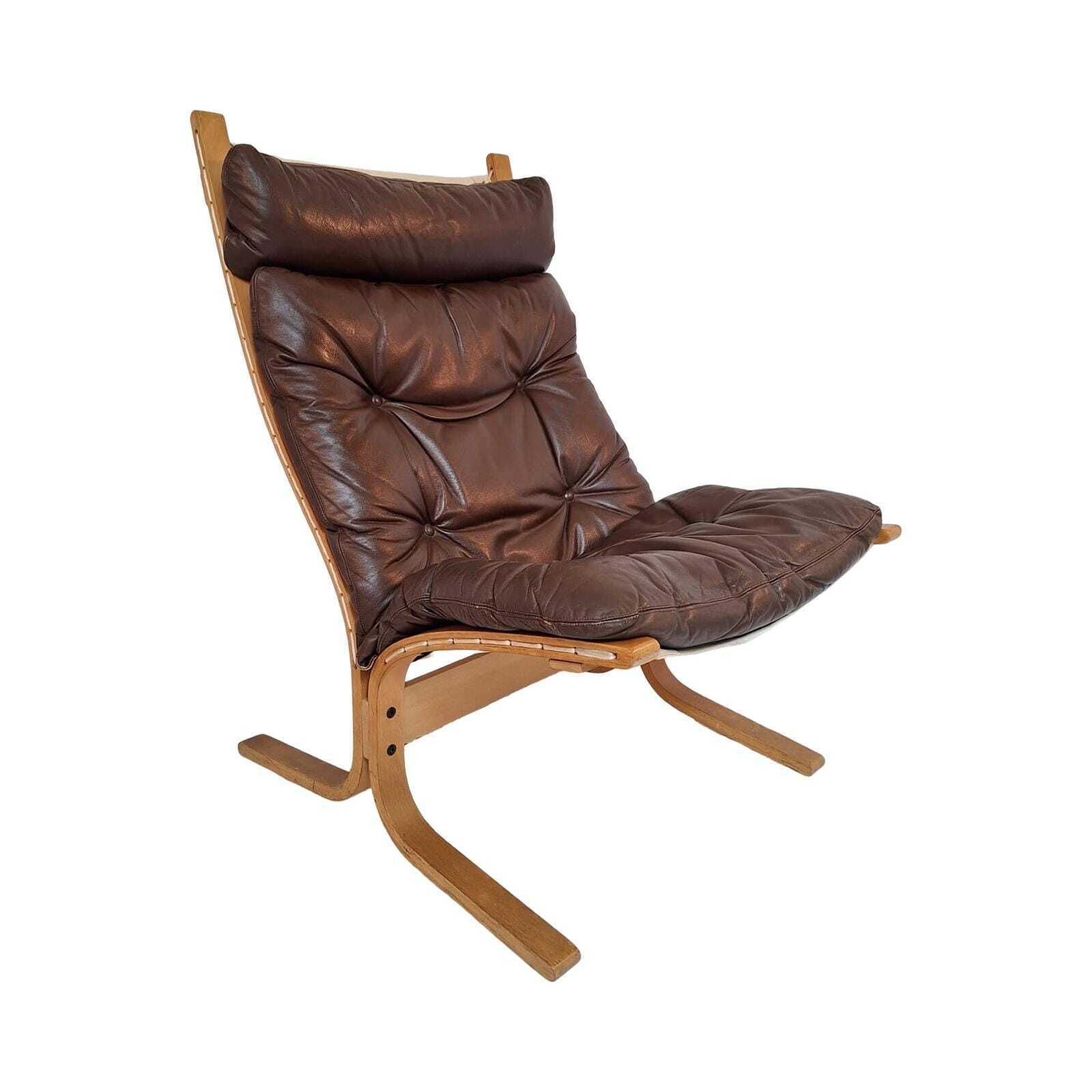 Ingmar Reling For Westnofa   Siesta Chair   Bentwood Sling Chair   Brown Leather