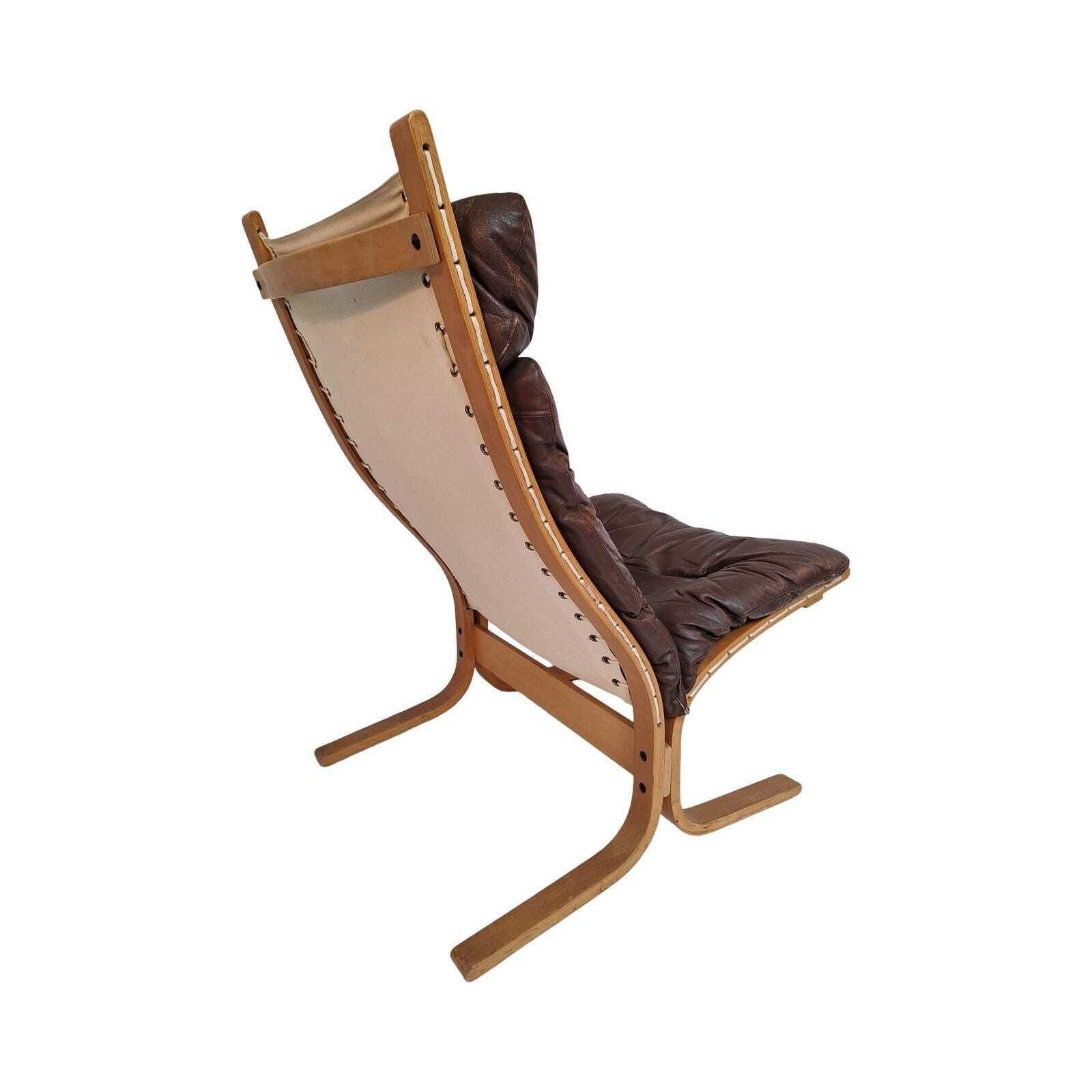Ingmar Reling For Westnofa   Siesta Chair   Bentwood Sling Chair   Brown Leather photo buy