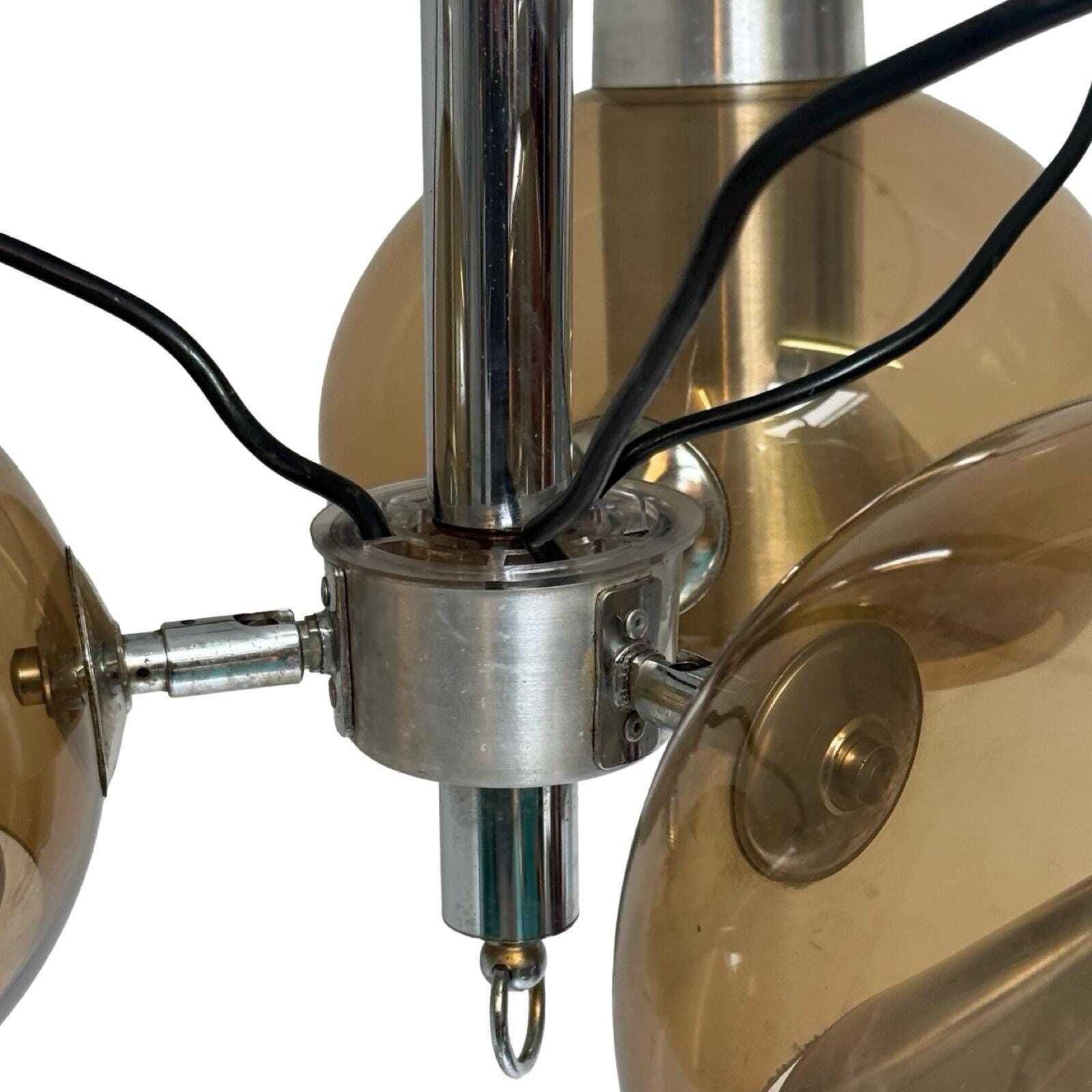 photo furniture Mushroom Hanging Pendant With Three Spheres   Space Age / Pop Art   Including Adjustable Power Cord And Ceiling Canopy   Smoked Acrylic