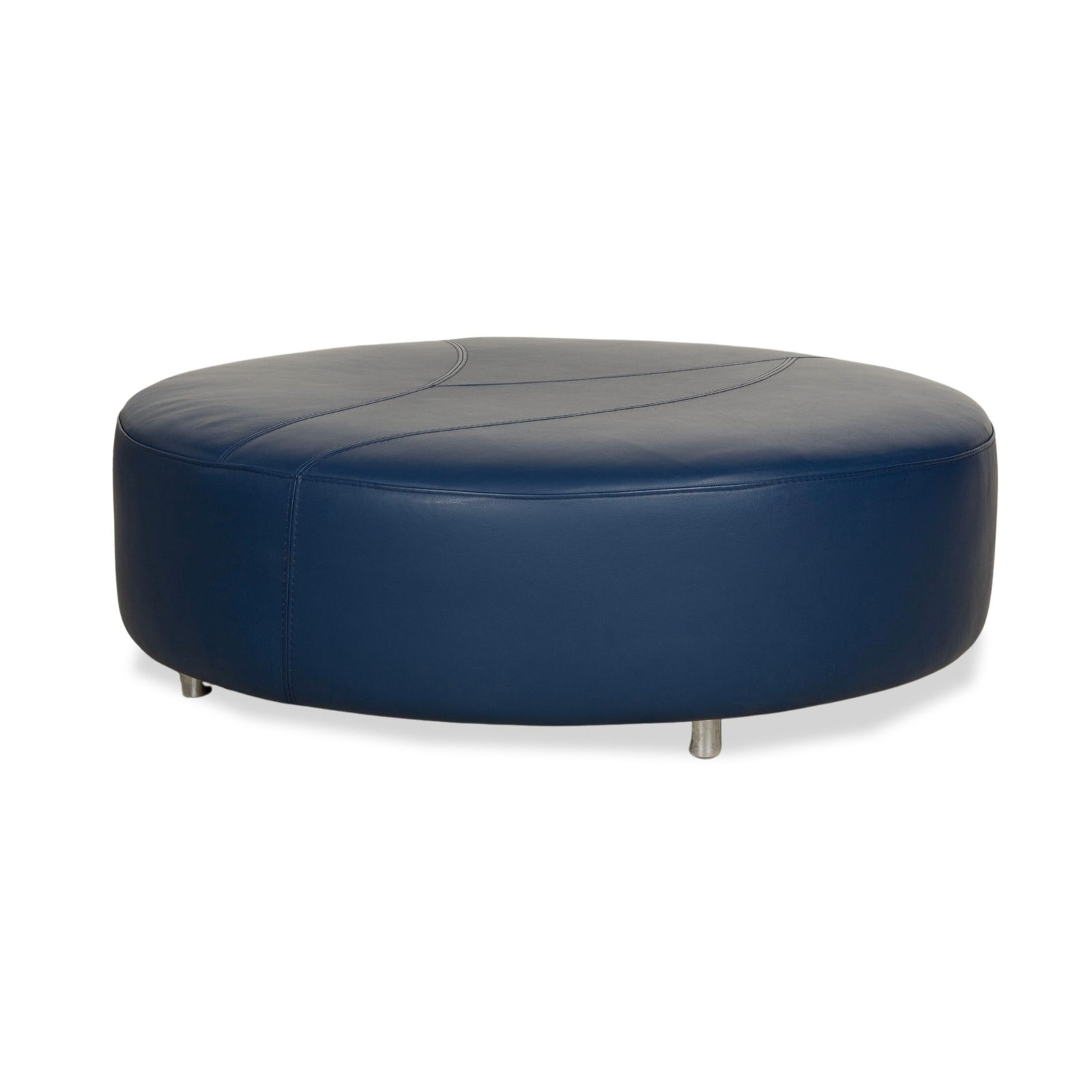 Roche Bobois Tangram Leather Stool Blue