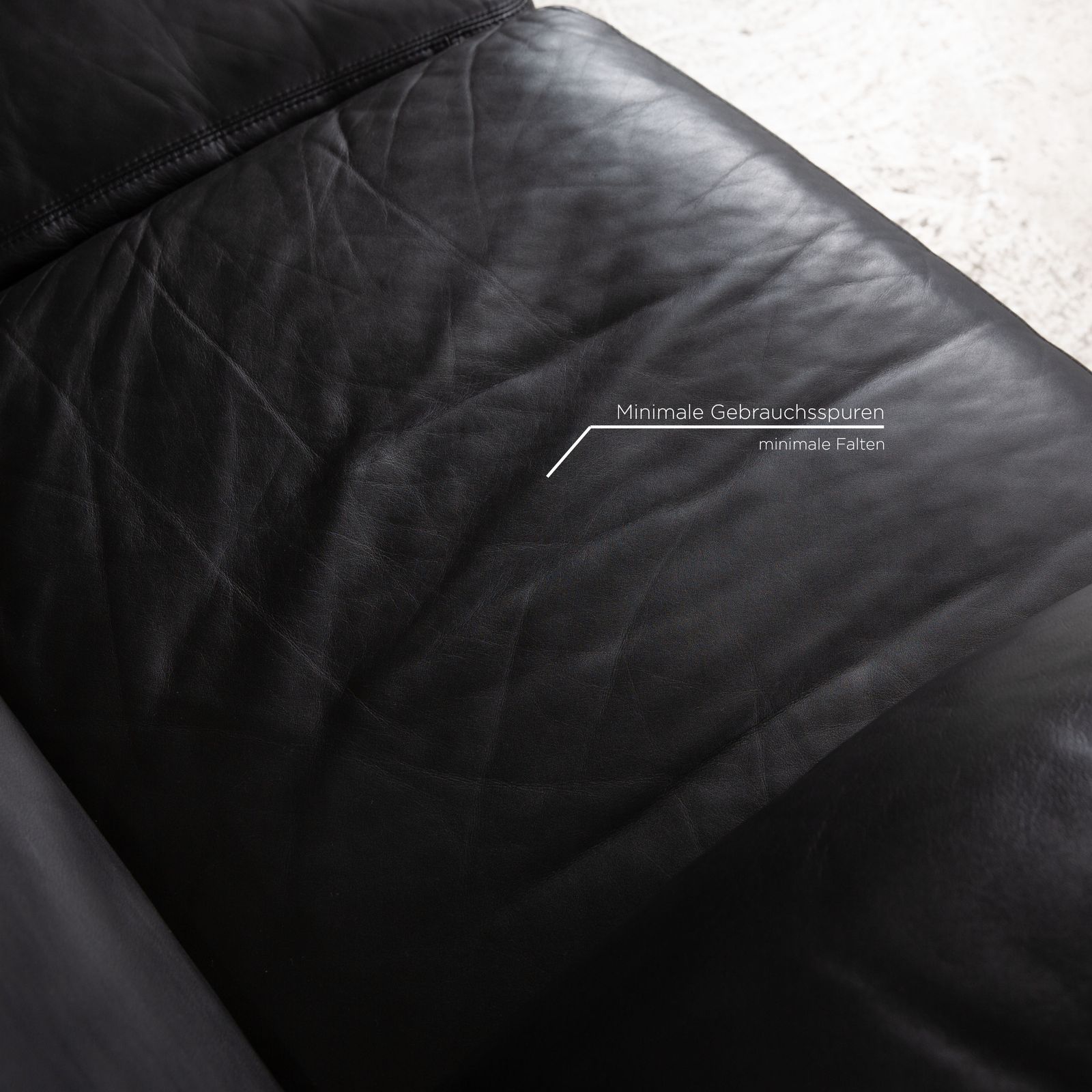 Cor Conseta Leather Two Seater Black Sofa photo 4806.0