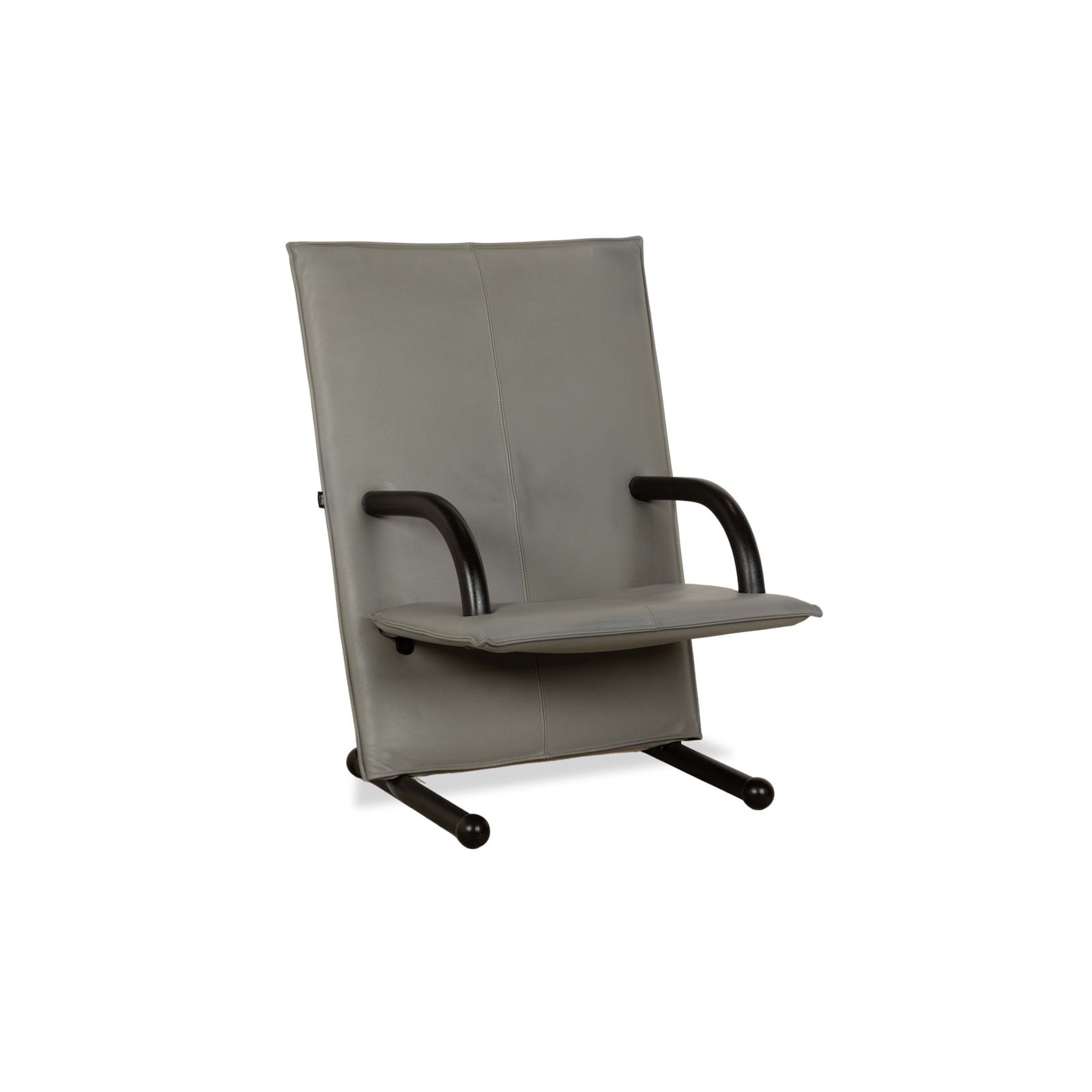 Fauteuil Arflex T Line en cuir gris et noir