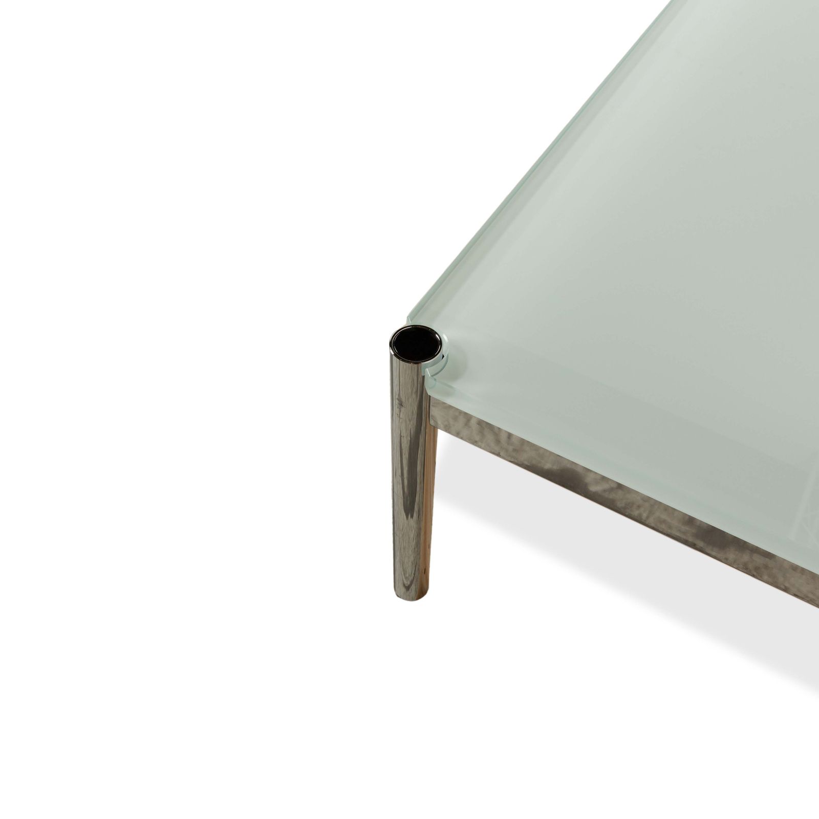 Table basse USM Haller en verre bleu, argentée, 101 x 101 cm photo 2123.0