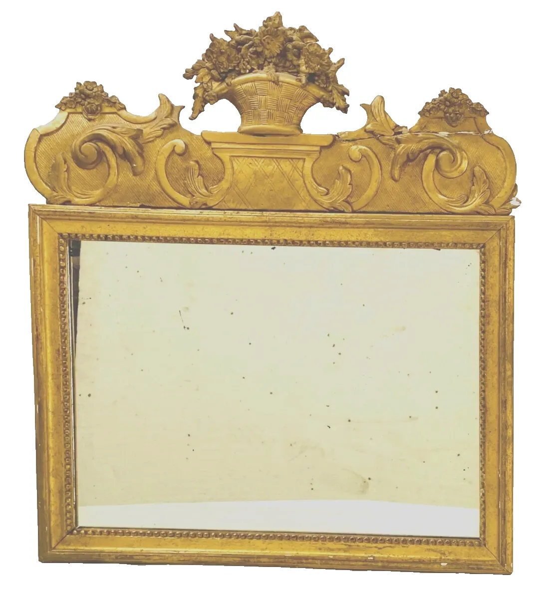 photo for sale Louis XVI Style Mirpoir Wood And Gilded Stucco 19th Century