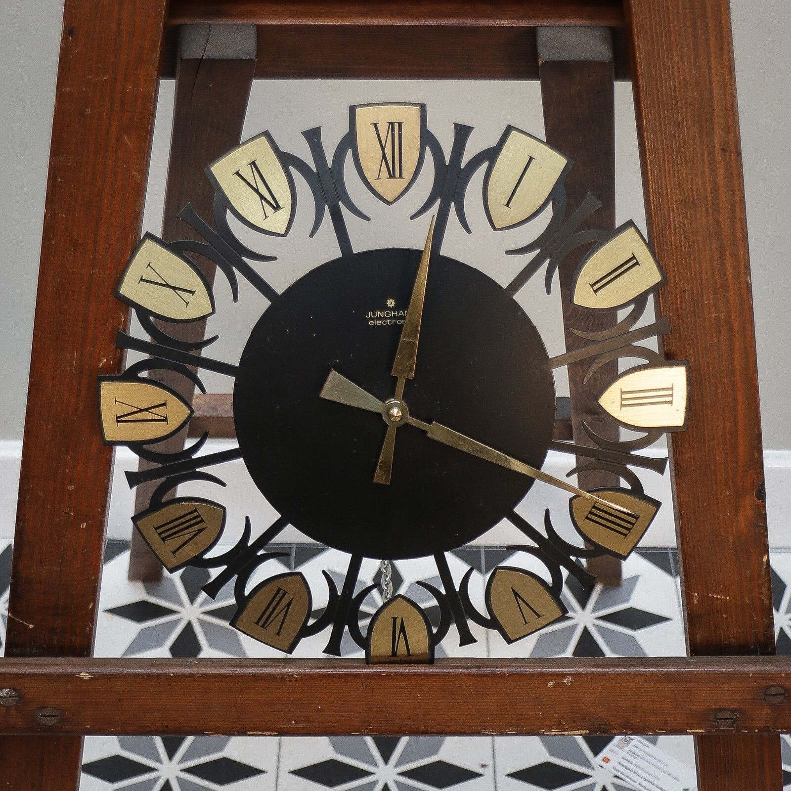 Mid Century Clock Junghans German Brutalist Style photo 95.0