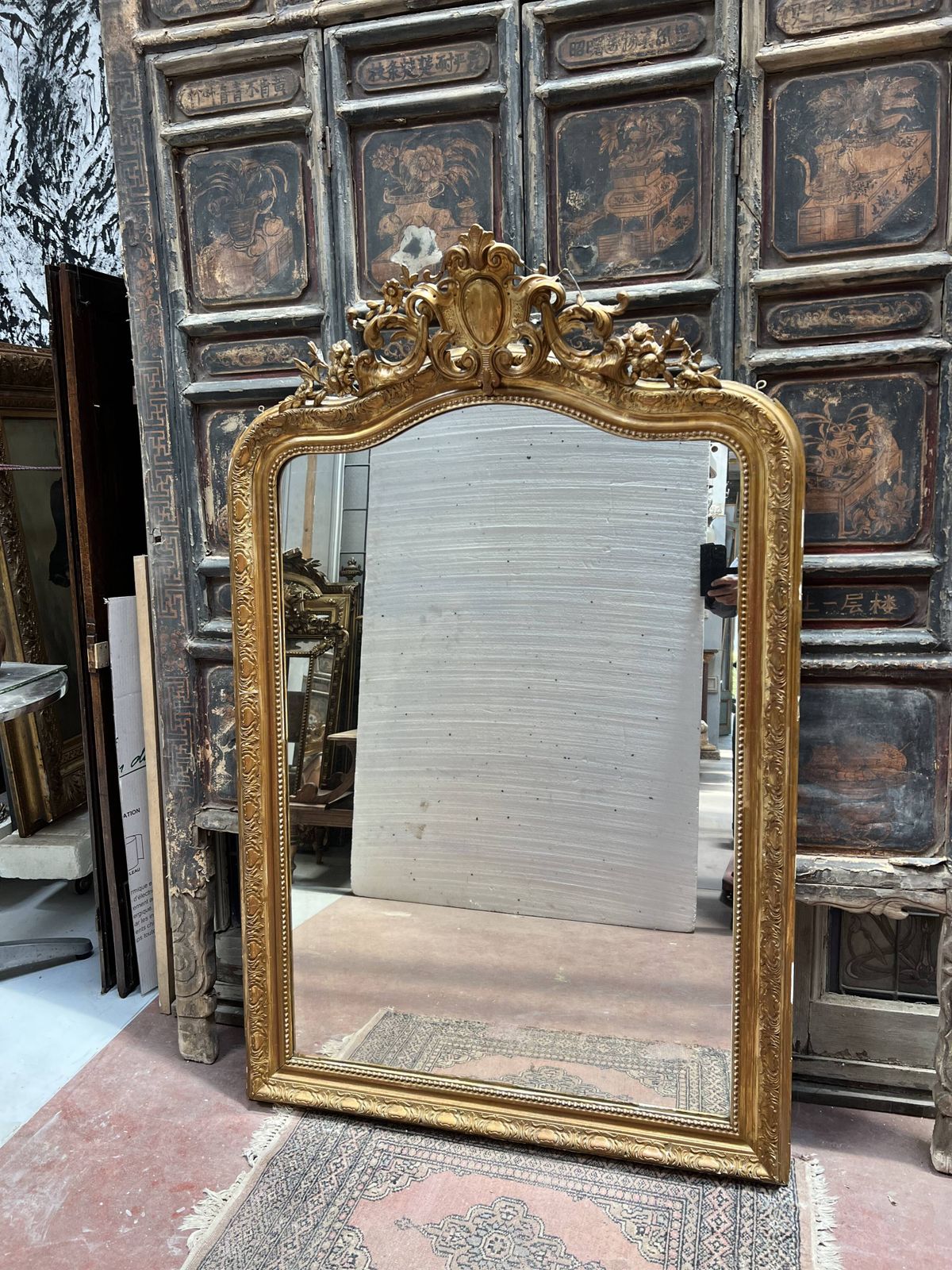 Louis XV Style Mirror In Wood And Gilded Stucco, 20th Century photo Home Decor