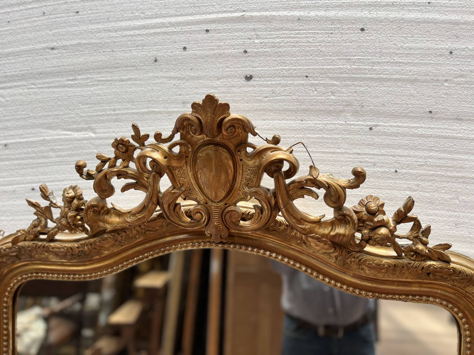 853.88 Louis XV Style Mirror In Wood And Gilded Stucco, 20th Century photo