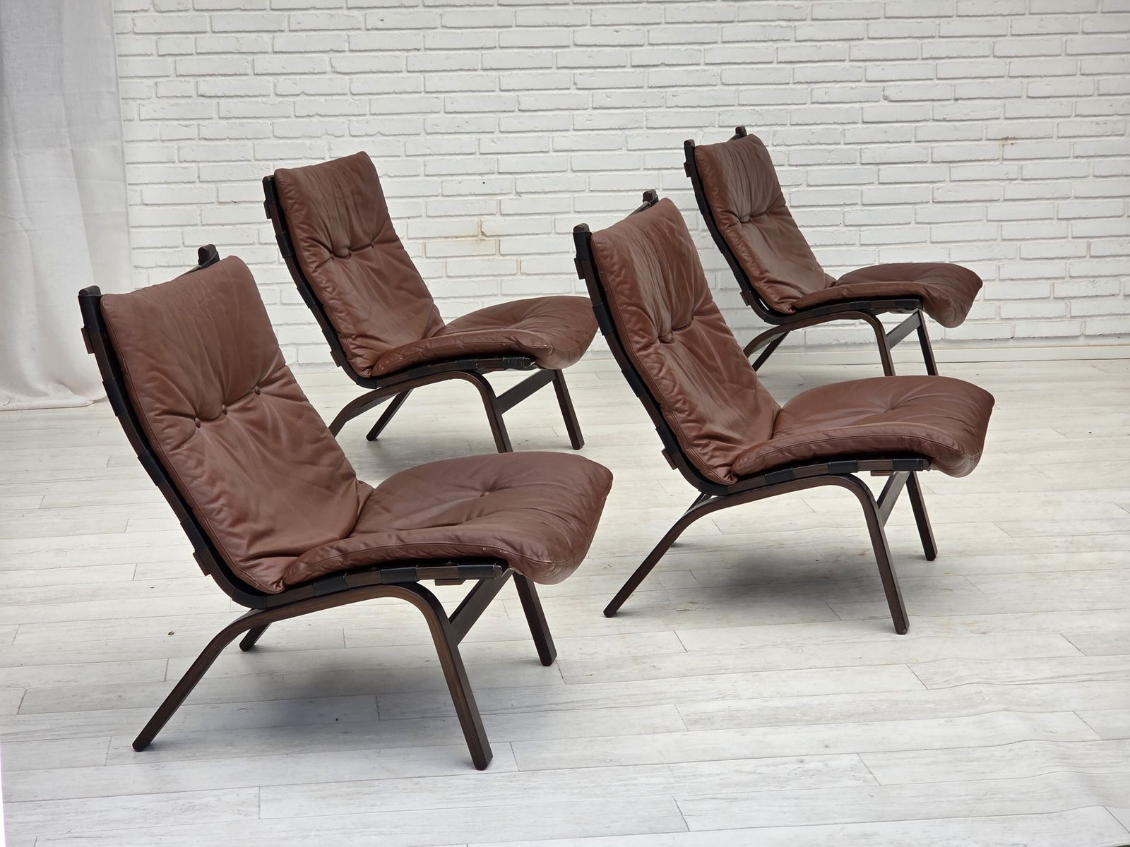 1970s, Danish Loungechair By Farstrup, Furniture Leather, Canvas, Bent Wood. photo furniture