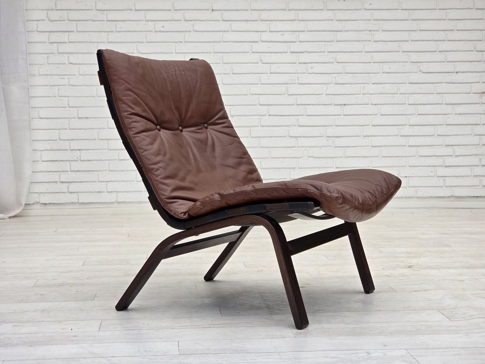 Ca. Jaren 1970, Deense Fauteuil Van Farstrup, Meubeleer, Canvas, Gebogen Hout. photo 790.0